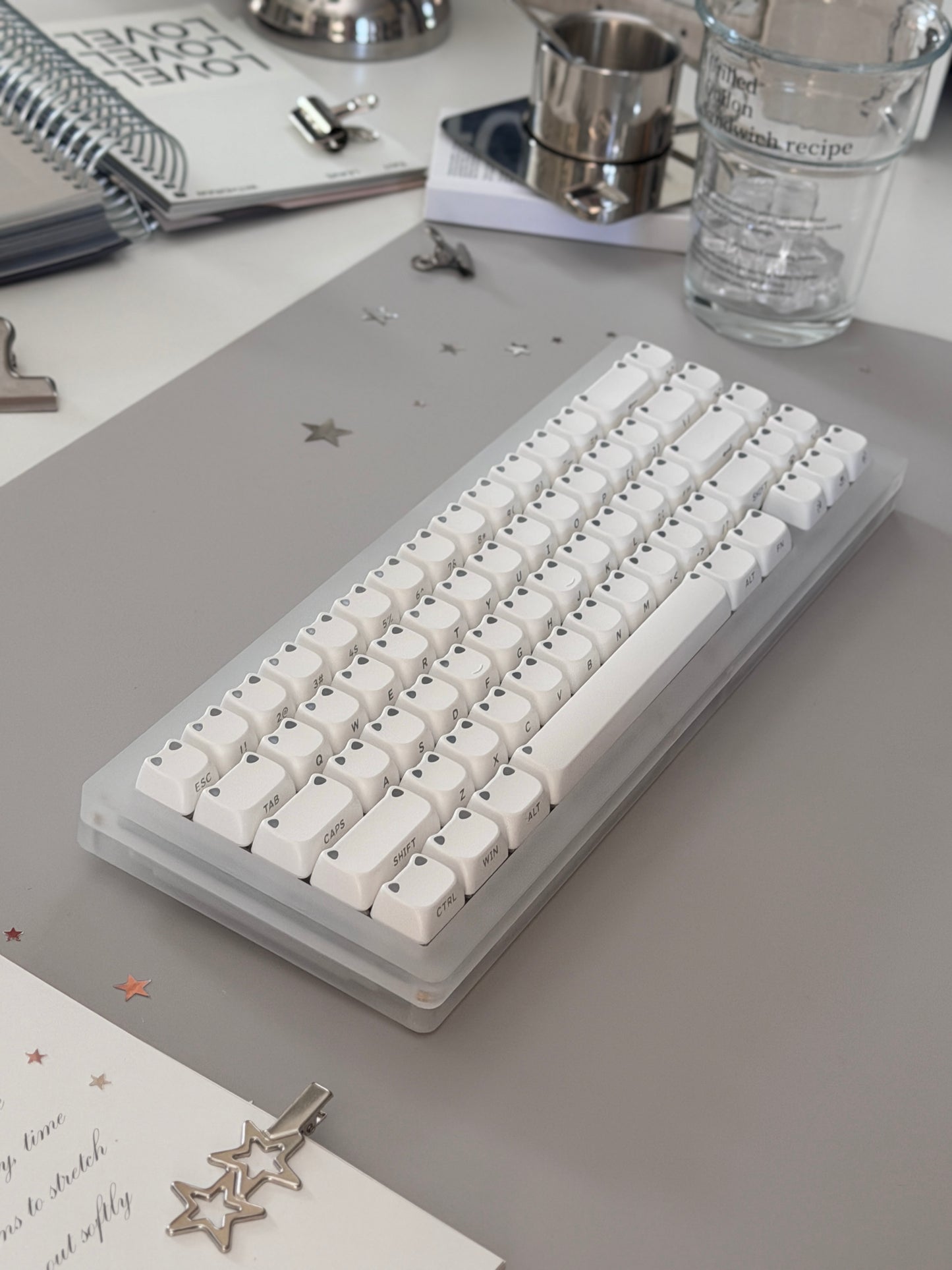 ONLY 1 Instock Prebuilt Matt acrylic Custom Mechanical Keyboard SET with RGB Backlit