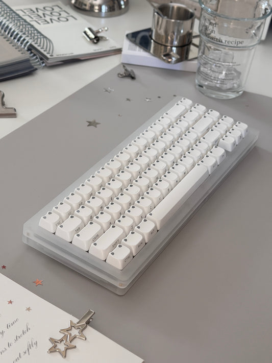 ONLY 1 Instock Prebuilt BlockBoy FK68 Pro Frosted Acrylic Custom Mechanical Keyboard SET with RGB Backlit