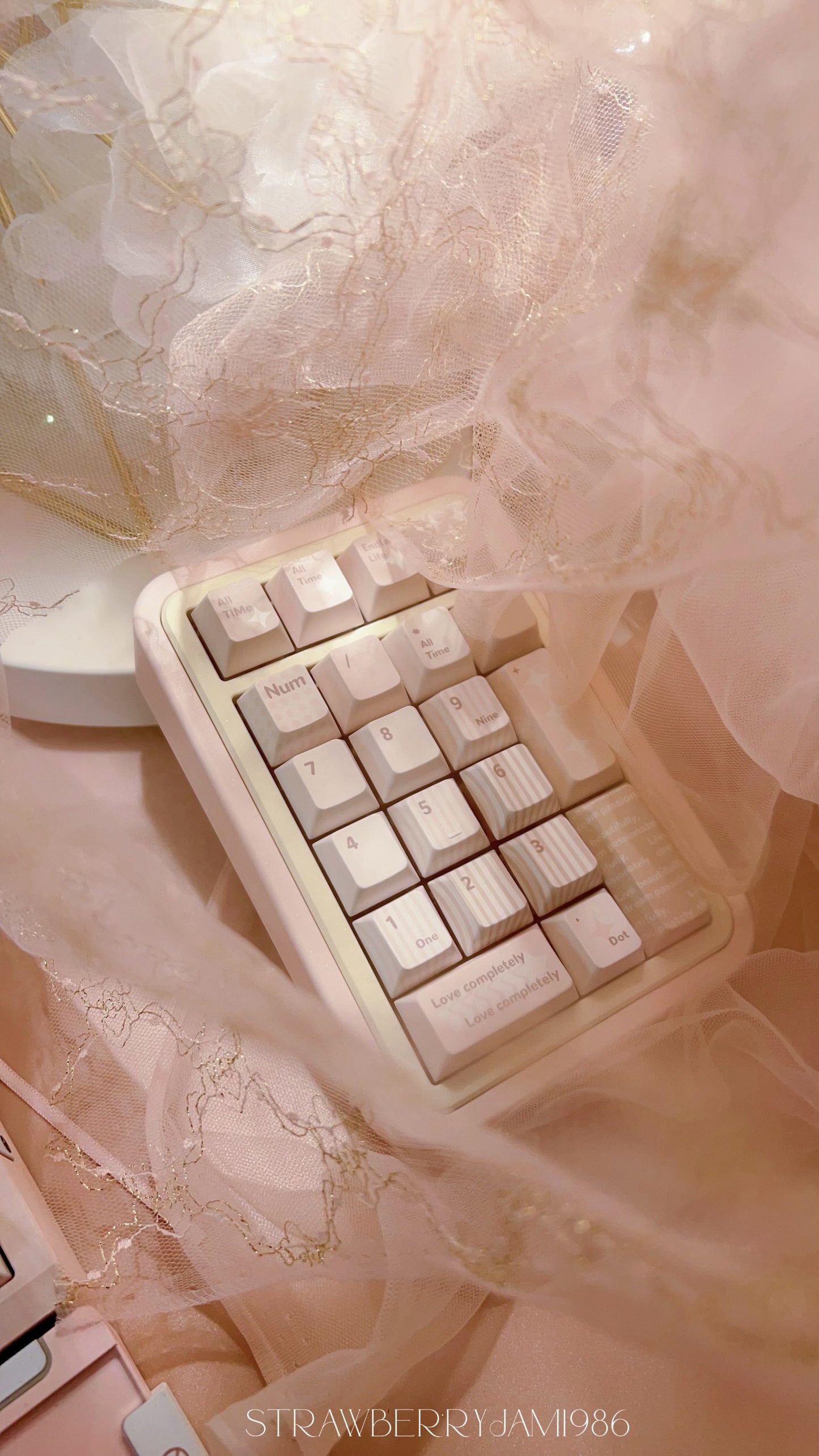 115 Pastel Dusty Pale Pink Stripes Unexpectation Keycap Set Cherry Profile