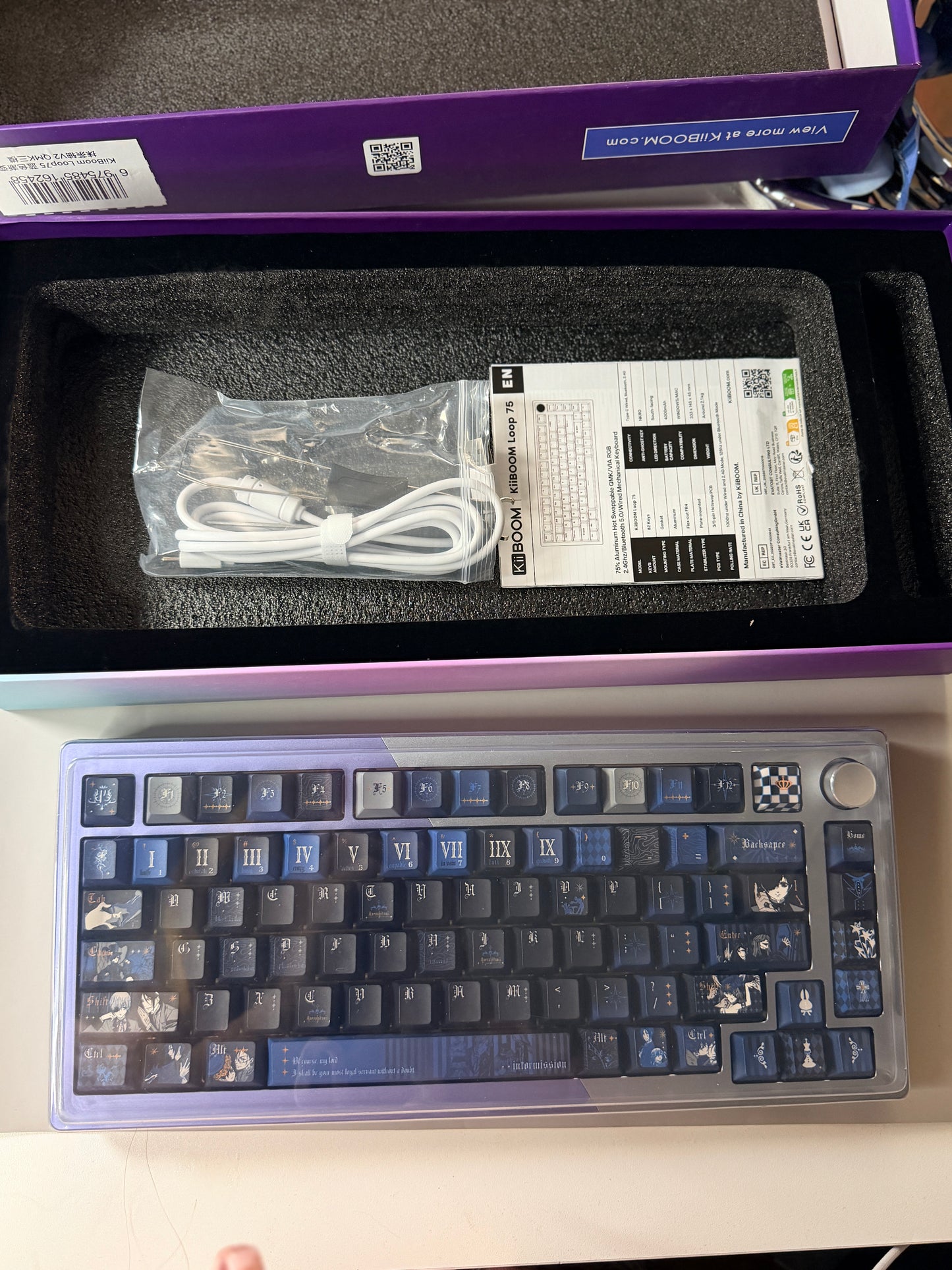 Unboxing For SALEs KiiBOOM LOOP75
Hotswappable Aluminum Gasket Mechanical Keyboard Silver Blue（not including the Wristrest）