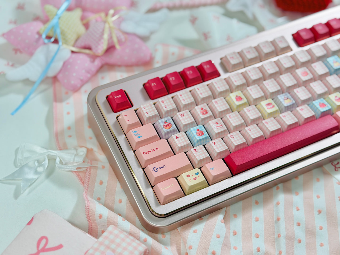 #0242 Showa Dessert Cream Soda Pastel Grid Keycaps Designed By Keyria Labs