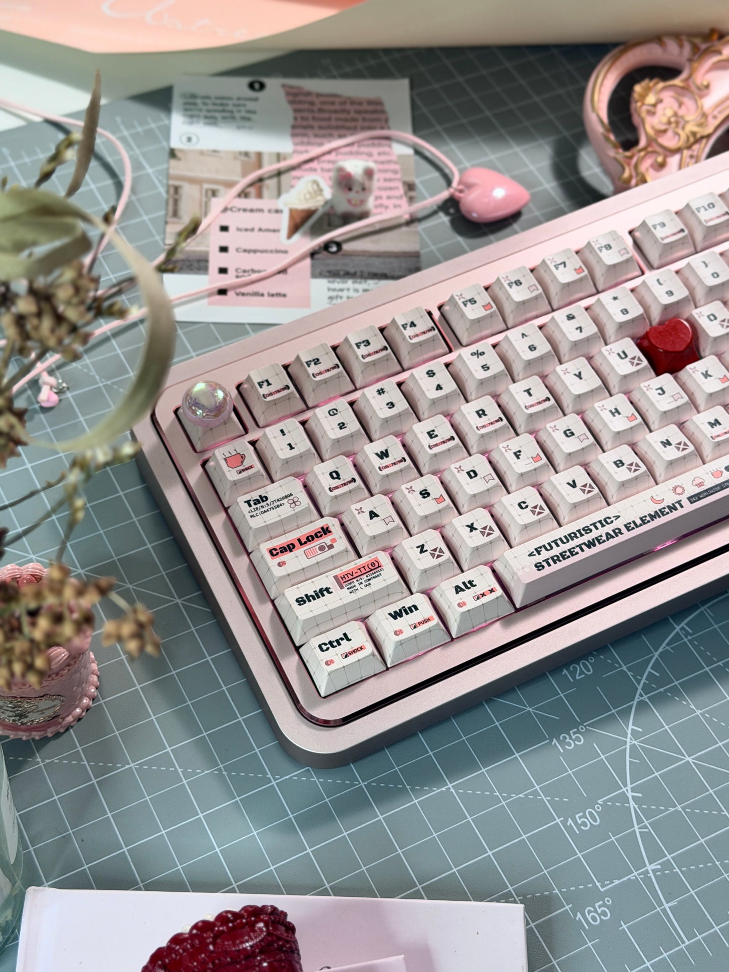 ONLY 1 Instock Prebuilt Aluminum Custom Mechanical Keyboard Bear75 Pink Anodized Set