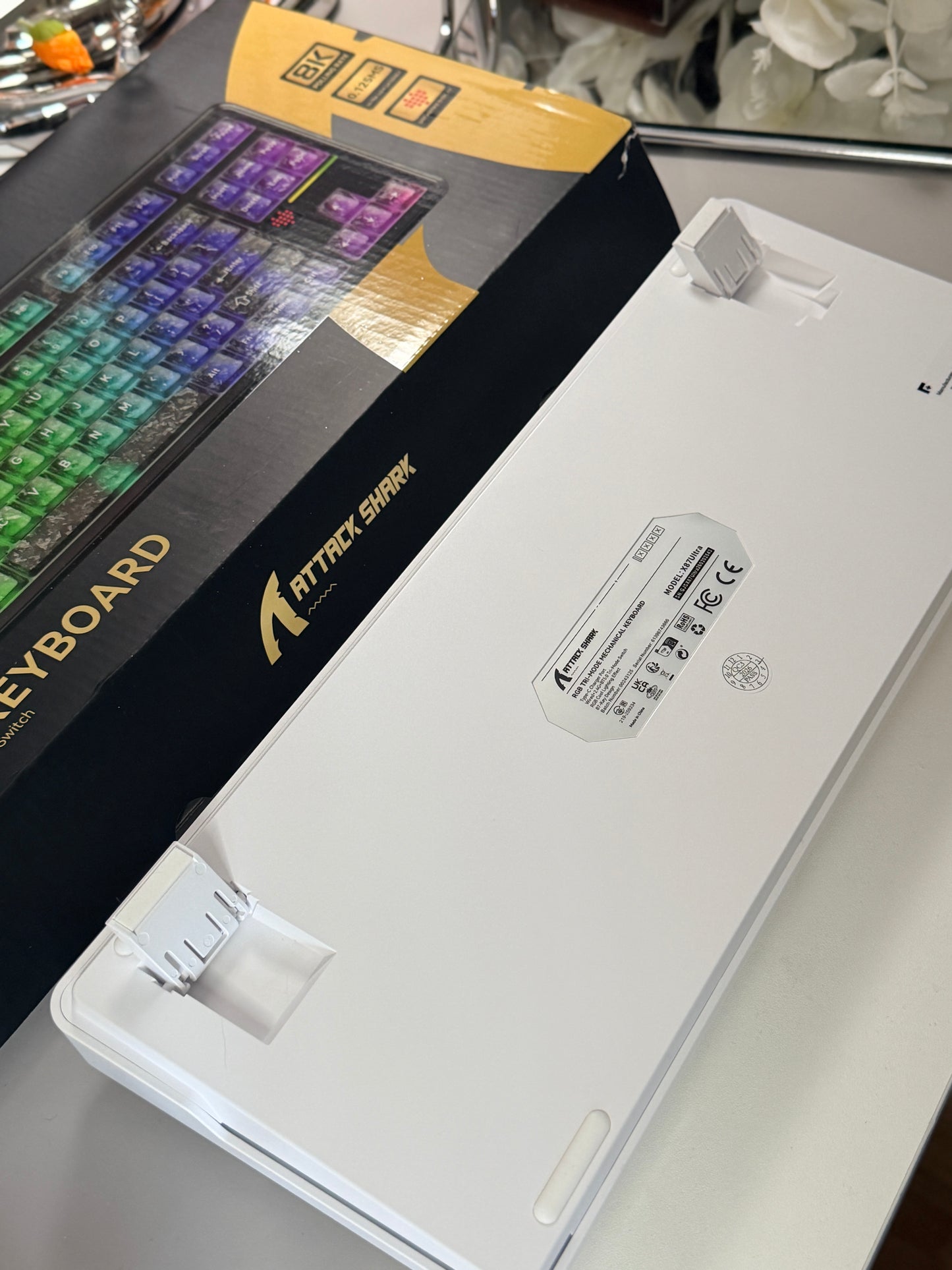 Unboxing Clearance ONLY 1 Instock Attack Shark X87 Ultra Wireless Mechanical RGB Backlit Iced Orange Keyboard