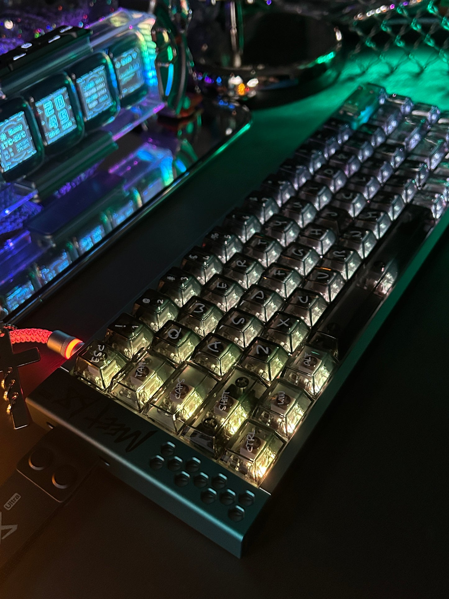 Unboxing For SALEs Meet68 Prebuilt Aurora Green Aluminum Custom Gaming Keyboard + GravaStar UFO Magnetic Switch + Keytok Snake Bell Keycap Set