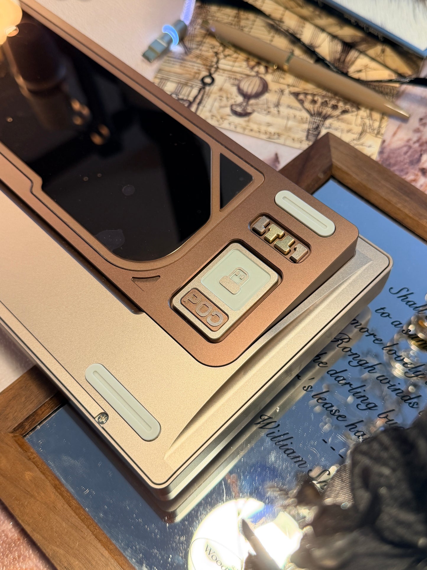 ONLY 1 INSTOCK Prebuilt Aluminum Customized Mechanical Keyboard QK101 Set + KeyTok BCI Keycaps