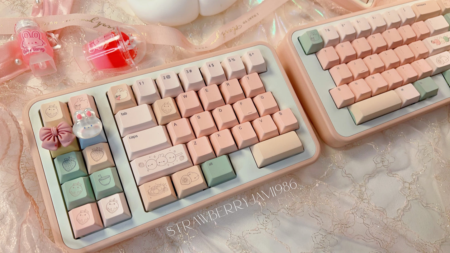 Preorder customized prebuilt peach split keyboard set for lien