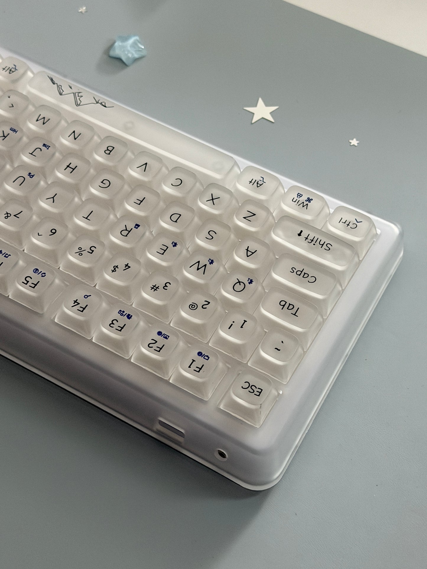 EWEADN V99 Wireless Transparent Mechanical Gaming Keyboard with RGB Backlight
