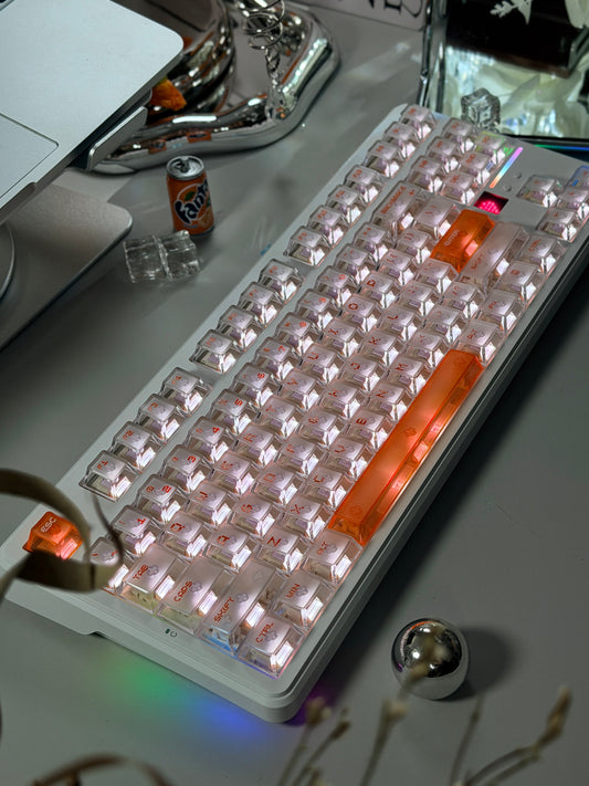 Unboxing Clearance ONLY 1 Instock Attack Shark X87 Ultra Wireless Mechanical RGB Backlit Iced Orange Keyboard