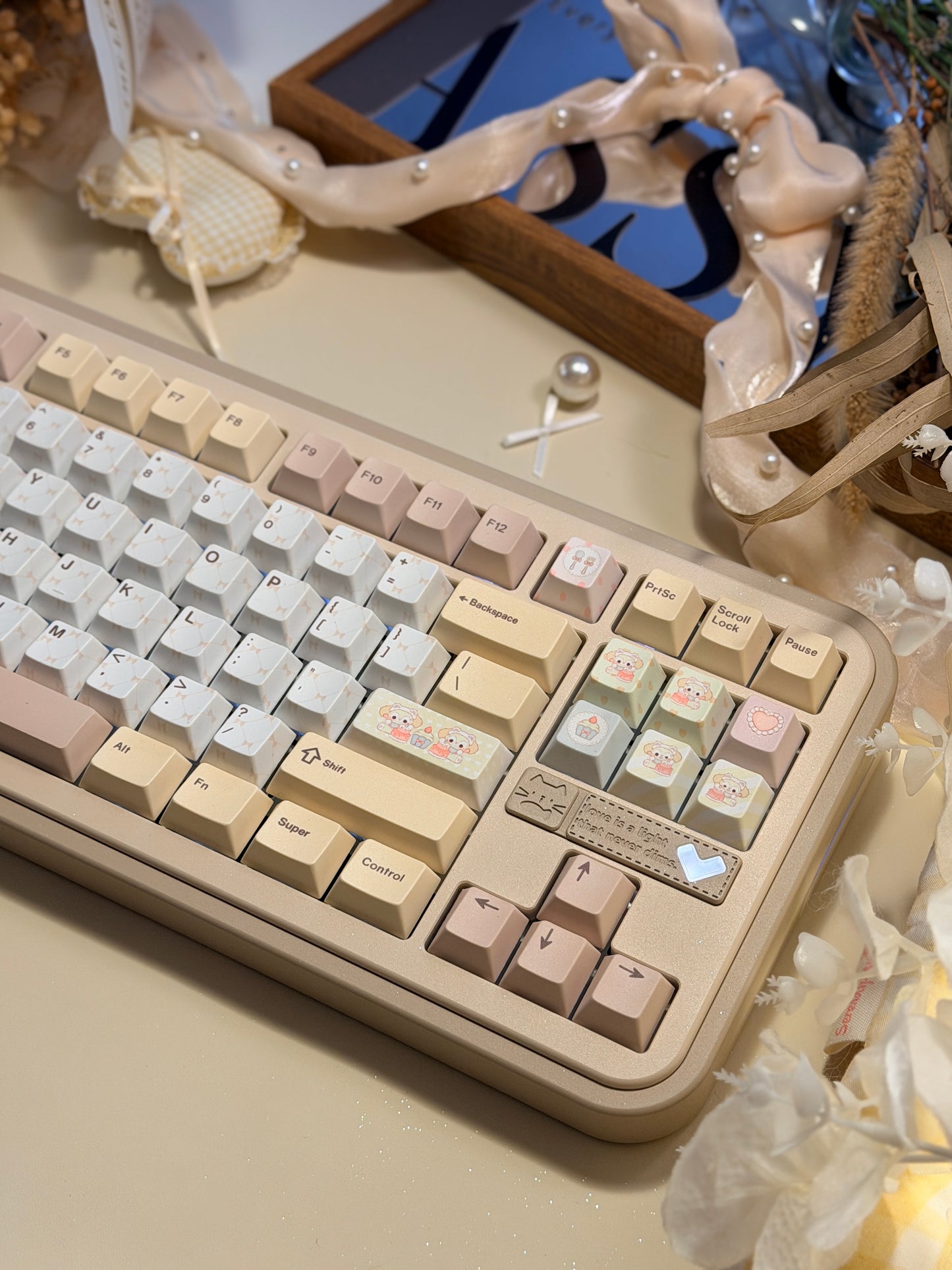 ONLY 1 Instock Cocomi80 Milk Tea Custom Mechanical Keyboard keyrialabs Keycaps Set