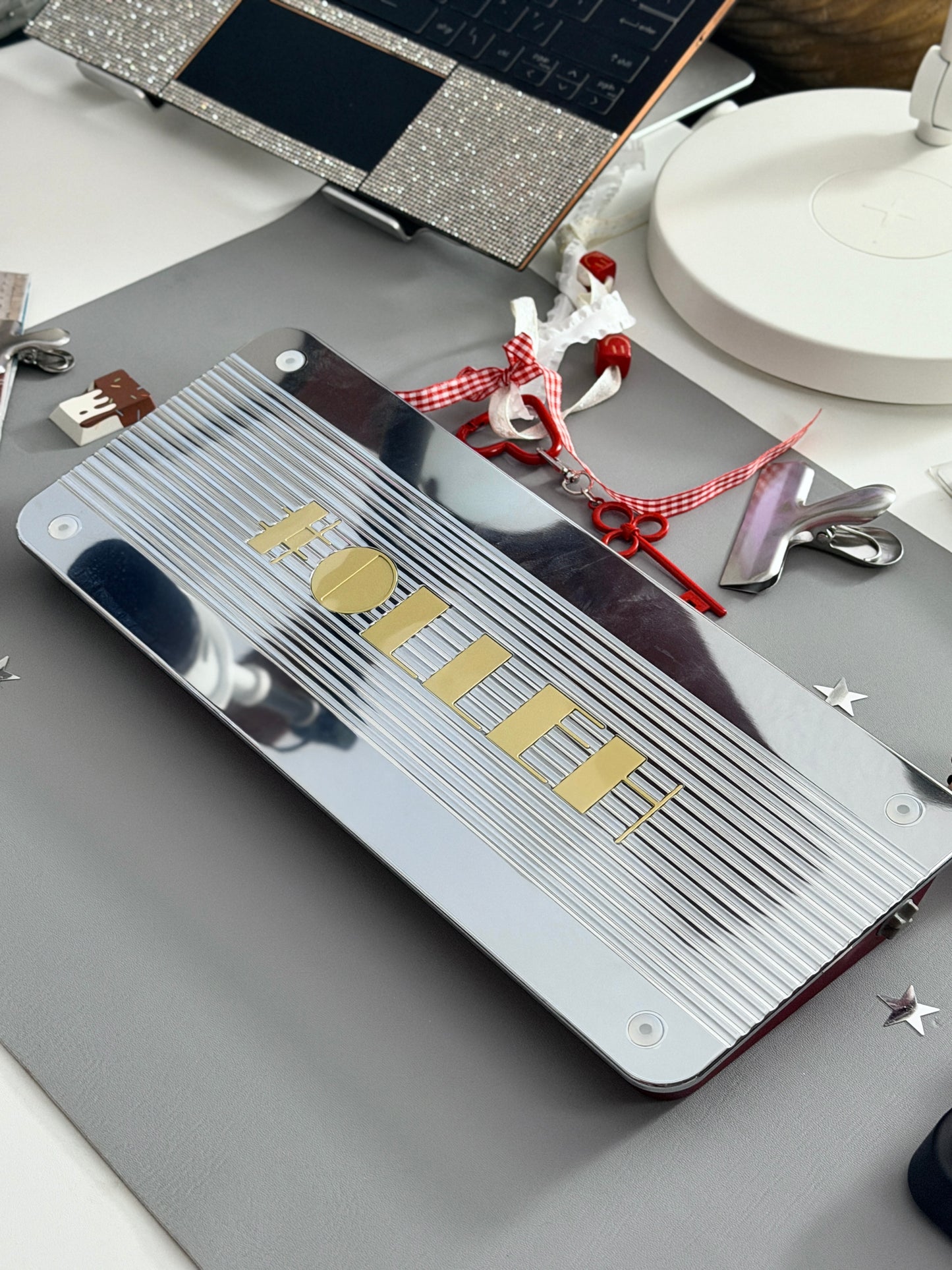 ONLY 1 Instock Olleh65 Prebuilt Aluminum Custom Mechanical Keyboard Red Set ➕ Soap Number Pad