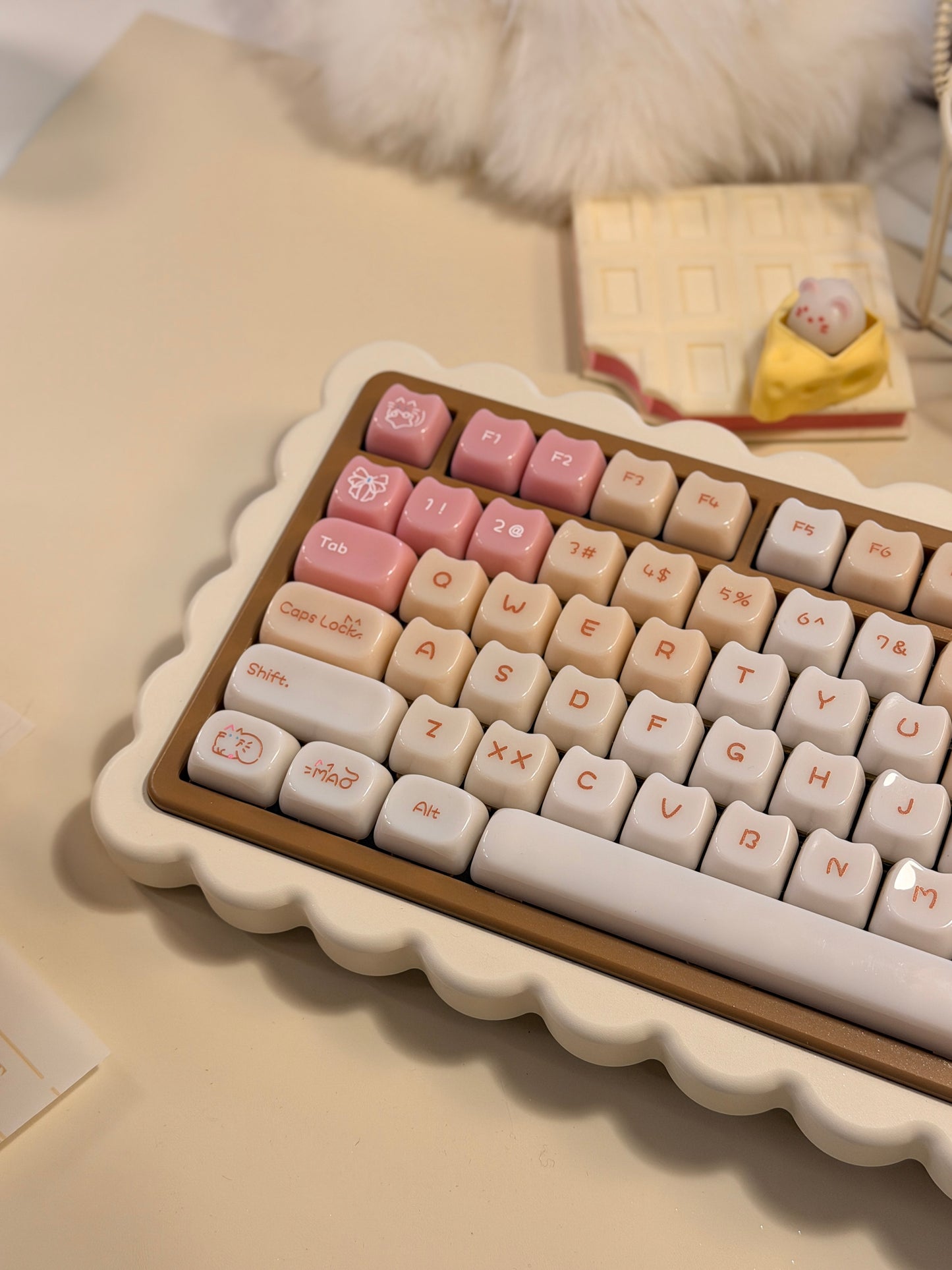 ONLY 1 Instock Prebuilt Aluminum Custom Mechanical Keyboard Cookie75 & Toast Pad Set