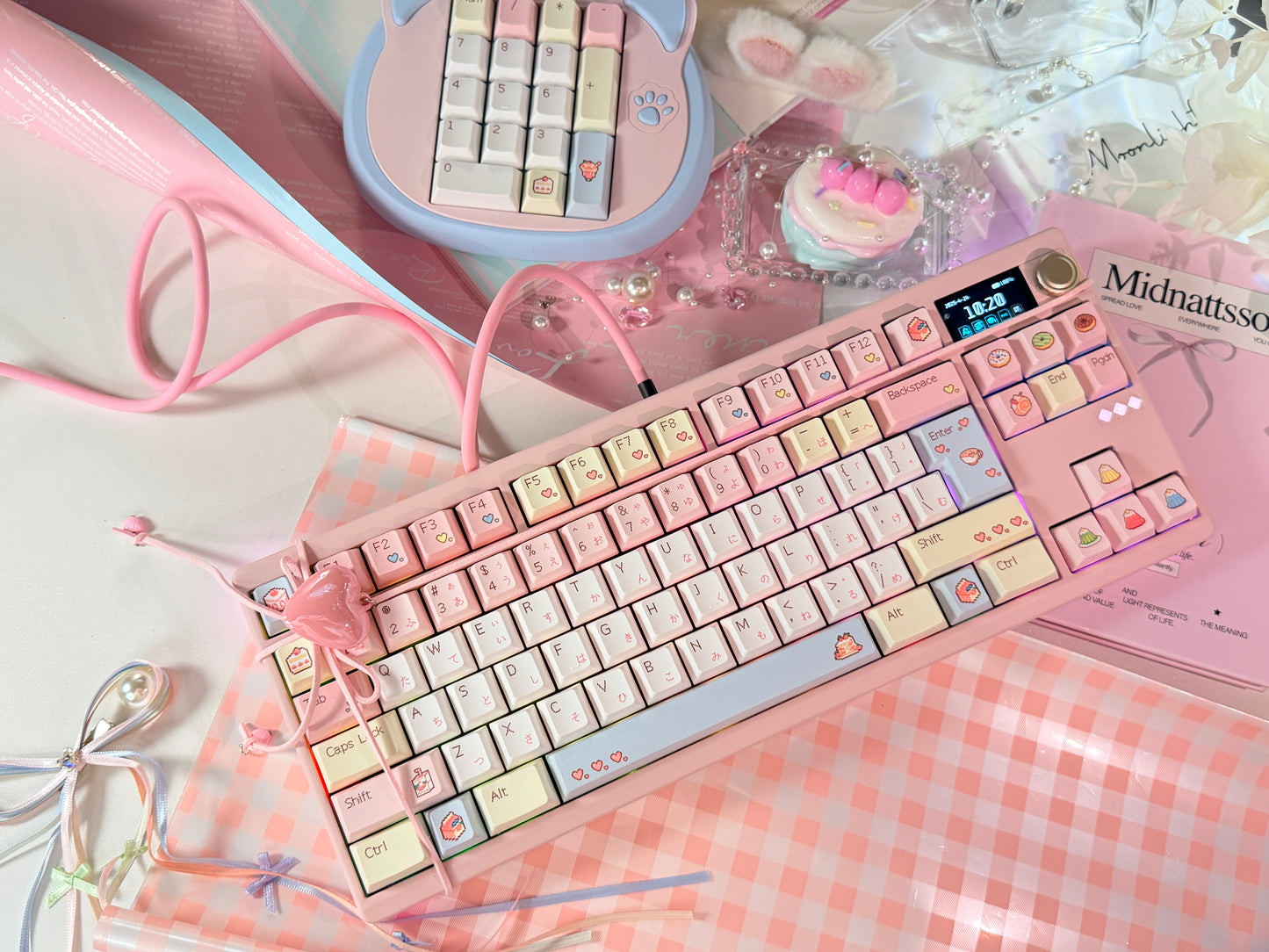 #0233 Pixel Cake Pastel Pink Keycap Set（not including keyboard）