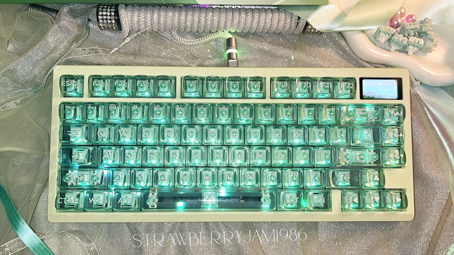 [only 1 Instock] Prebuilt ZOOM75 Green Aluminum Customized Mechanical Keyboard