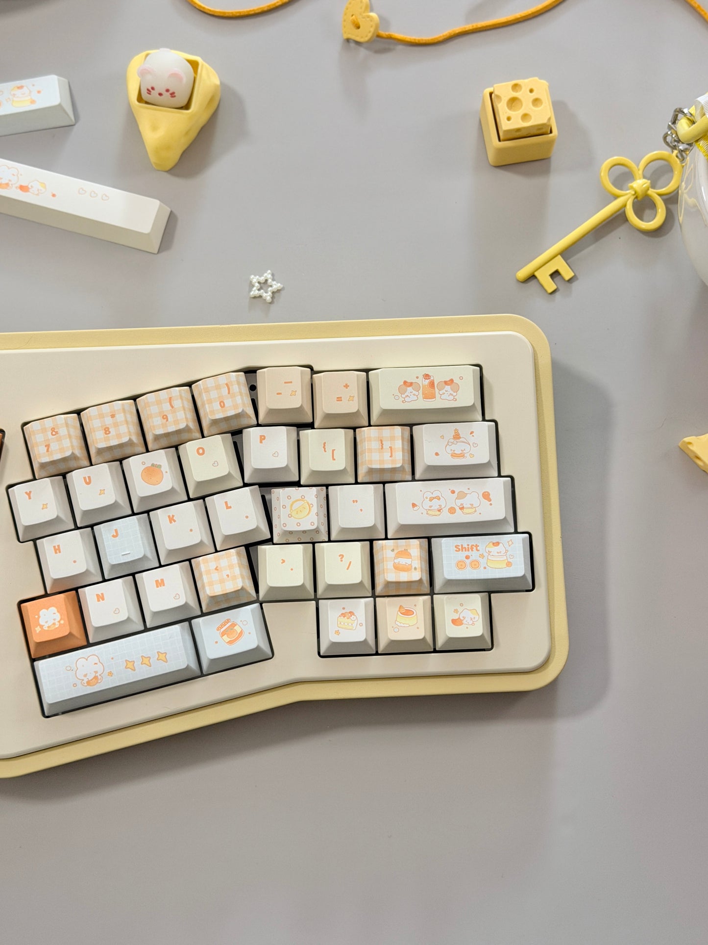 #0302 Orange Summer Dango Keycap Set | Cute Japanese-Inspired Pastel Food Keycaps