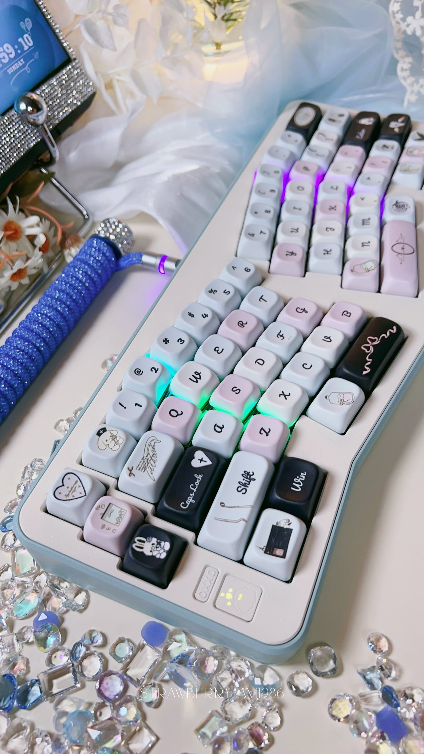 079 Pastel Blue Eoa Profile Keycaps 141 Keys