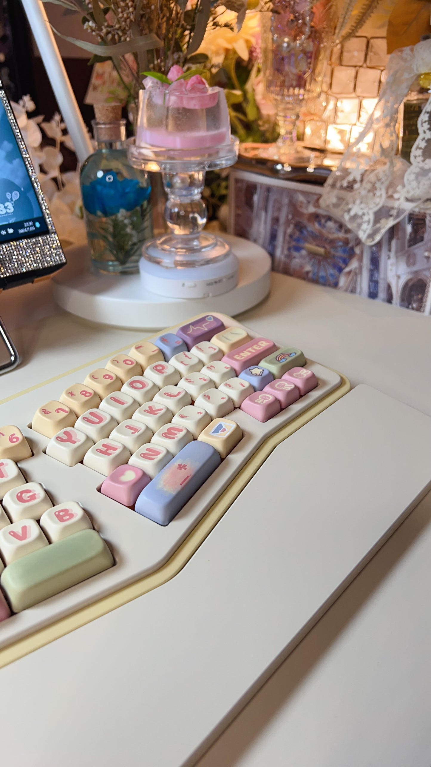 [only 1 in-stock]Prebuild Vlice Pastel Yellow Beige Ergonomic Aluminum Customized Mechanical Keyboard