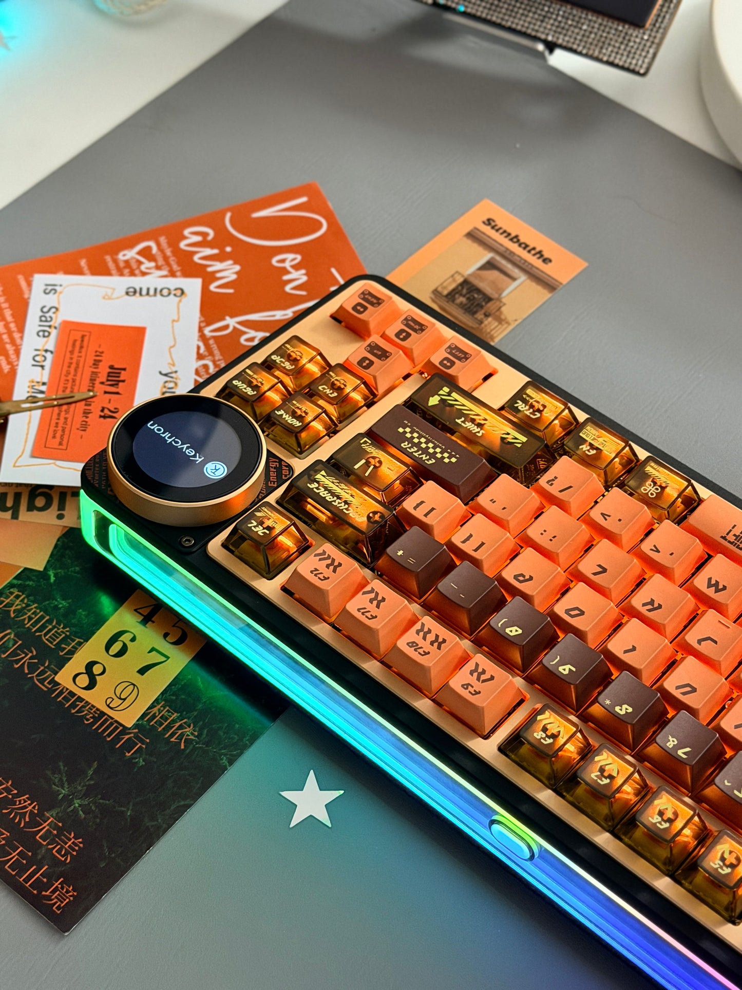 Unboxing Clearance ONLY 1 Instock Keychron Z1 Max Aluminum Mechanical Keyboard Wireless, RGB Backlit & Screen Knob