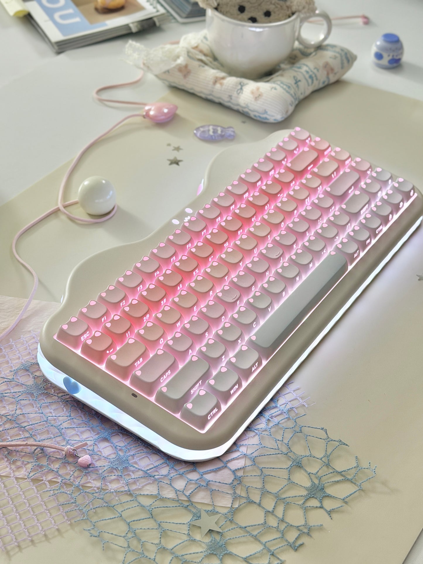 Unboxing Clearance ONLY 1 Instock YUNZII C75 Cake Meow Wireless Mechanical Keyboard ➕ XVX Lumicat MAO Keycap Set