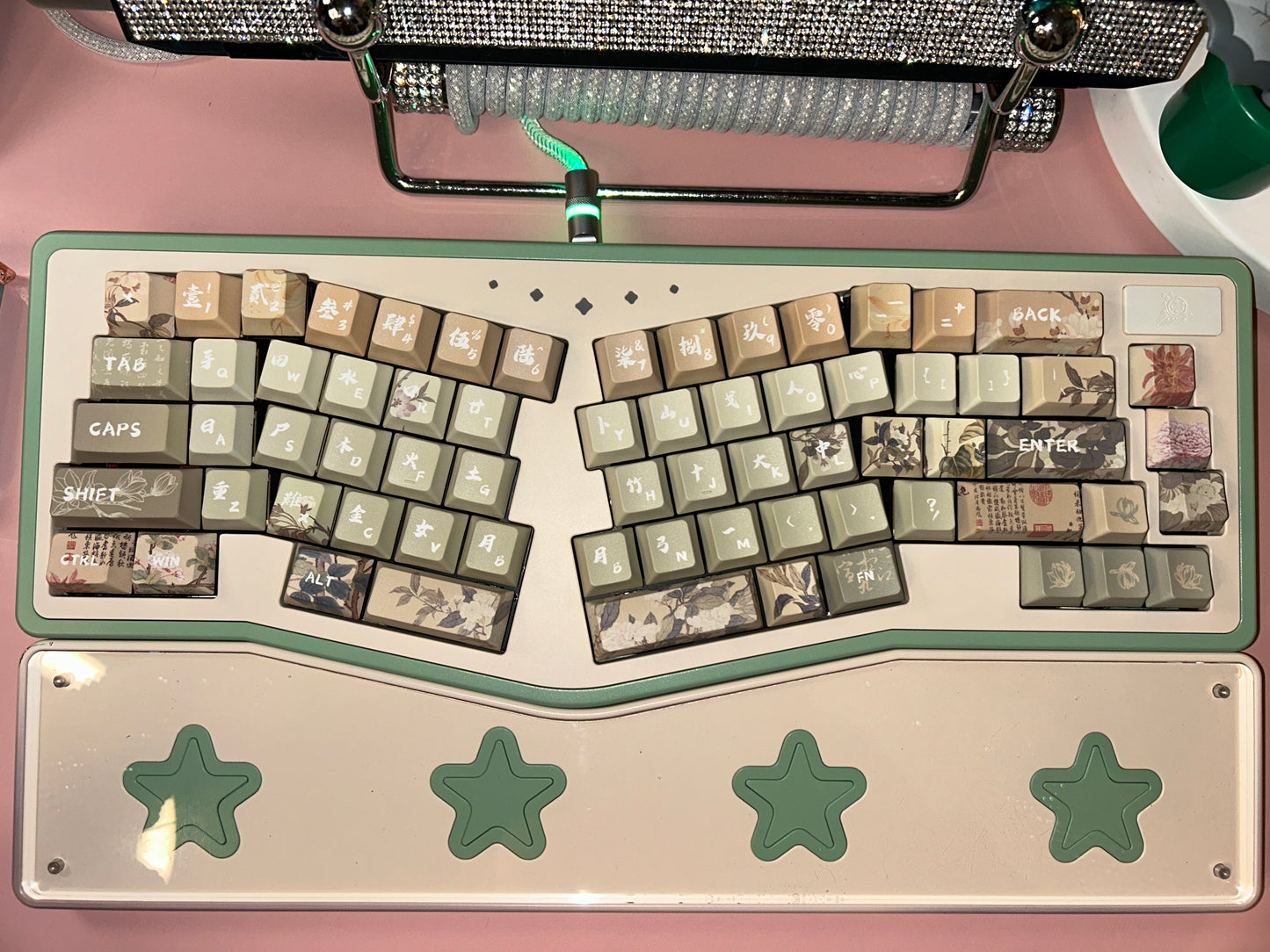 075 Matcha Green Snow Pear Blossom Cherry Profile Keycap