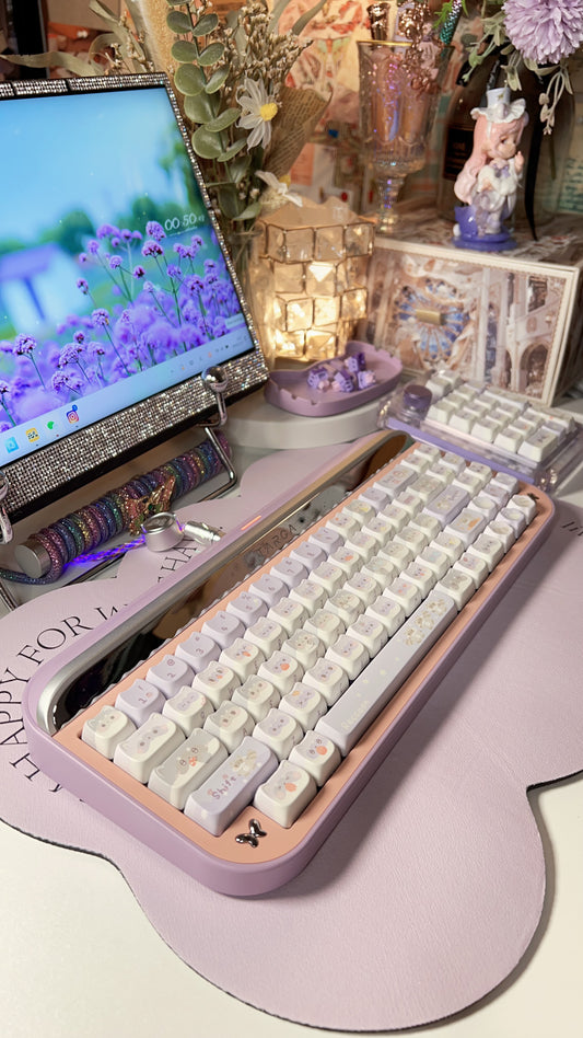 【Preorder】Prebuilt Targa65 Pink Purple Raccoon Aluminum Customized Mechanical Keyboard