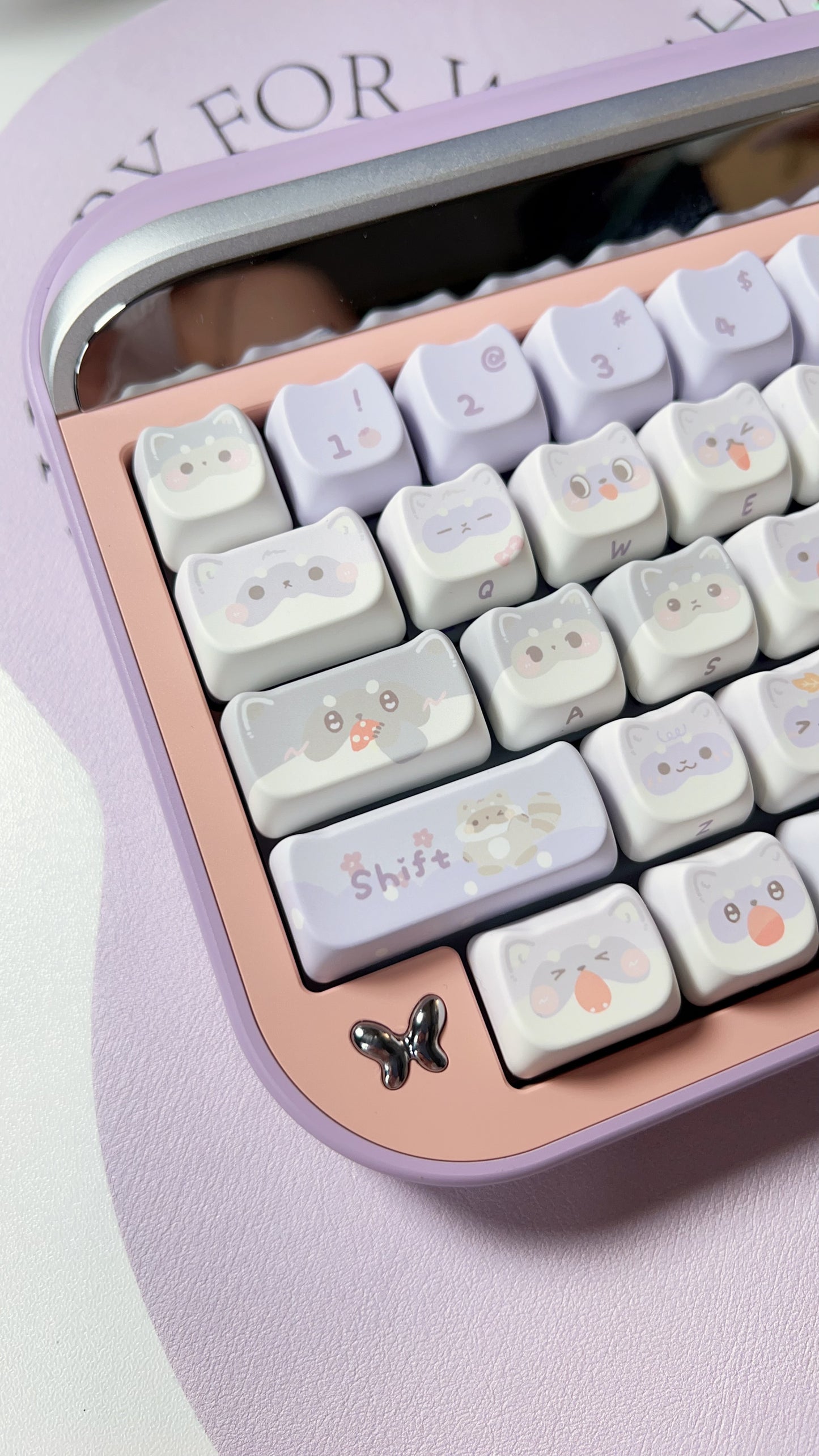 【Preorder】Prebuilt Targa65 Pink Purple Raccoon Aluminum Customized Mechanical Keyboard