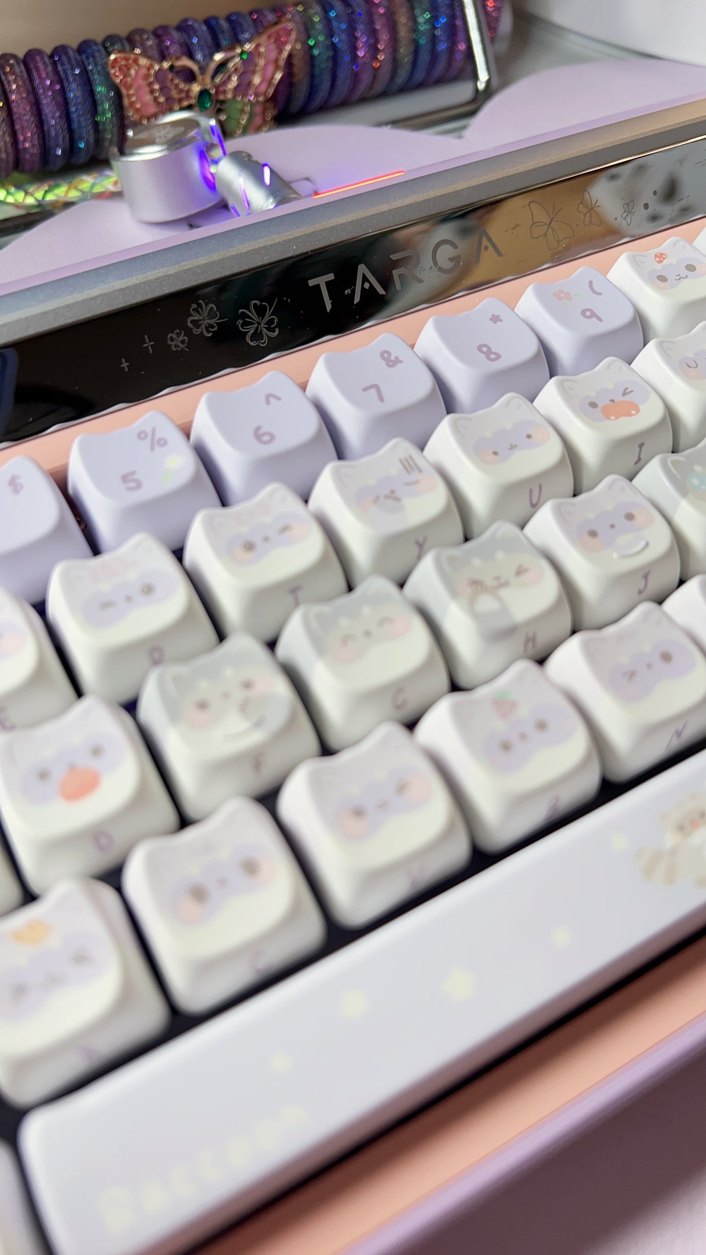 【Preorder】Prebuilt Targa65 Pink Purple Raccoon Aluminum Customized Mechanical Keyboard