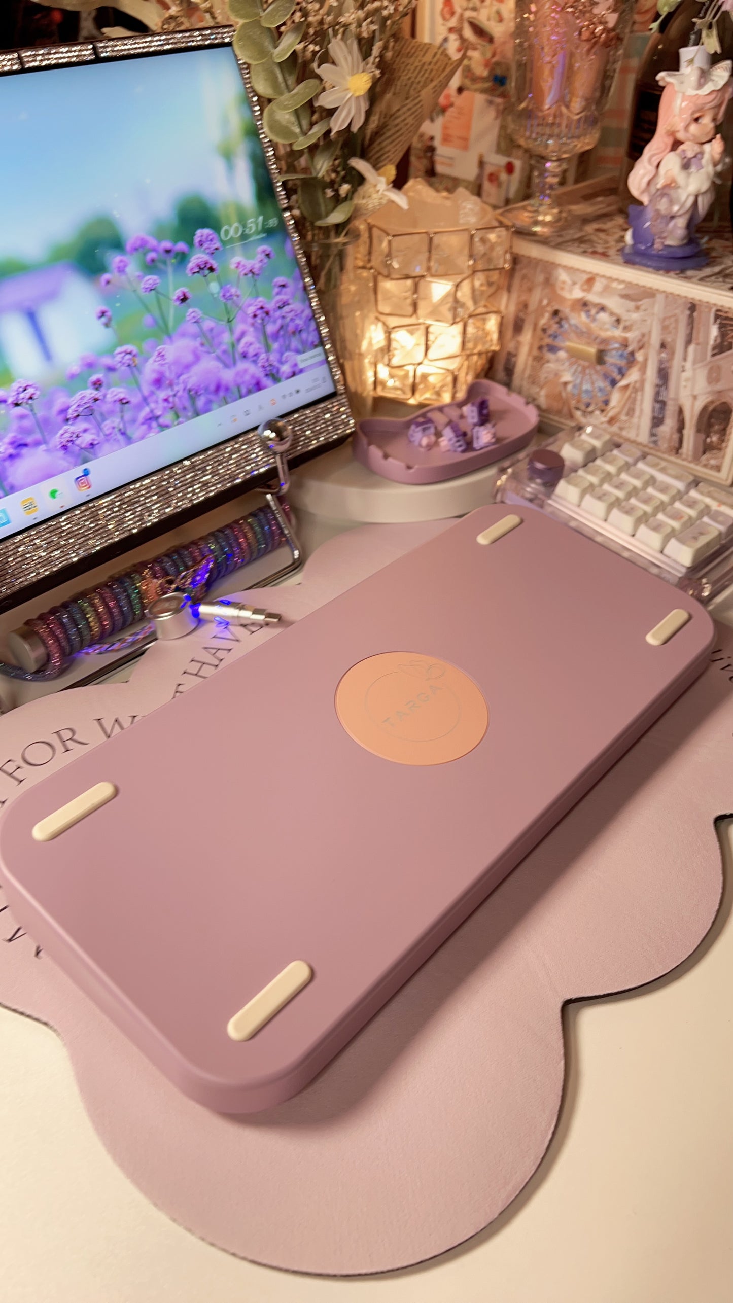 【Preorder】Prebuilt Targa65 Pink Purple Raccoon Aluminum Customized Mechanical Keyboard