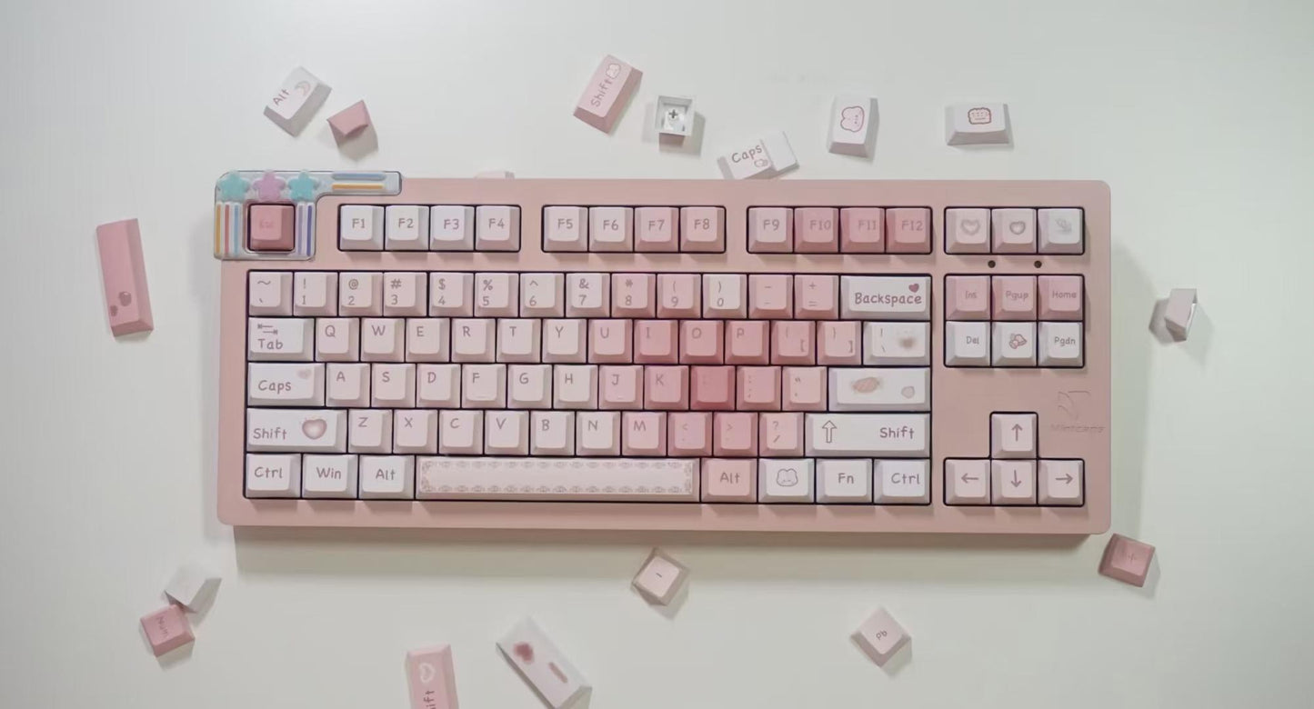 strawberryjam1986 sweet peach pink heart cherry/mda profile keycaps