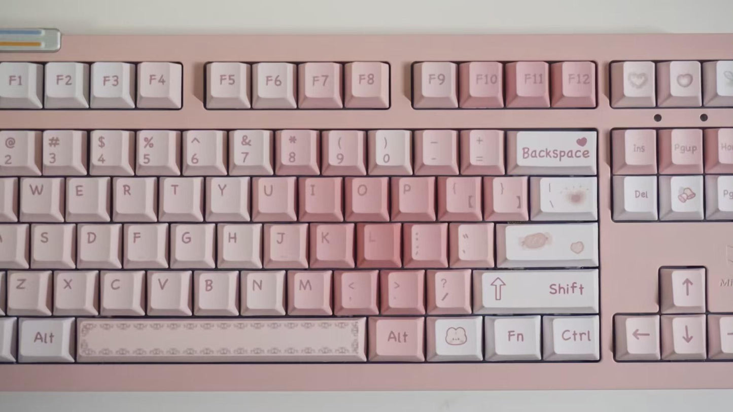 strawberryjam1986 sweet peach pink heart cherry/mda profile keycaps