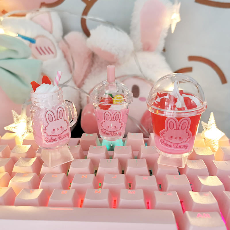 strawberryjam1986 icecream milkshake special drink bunny customized raisin keycap