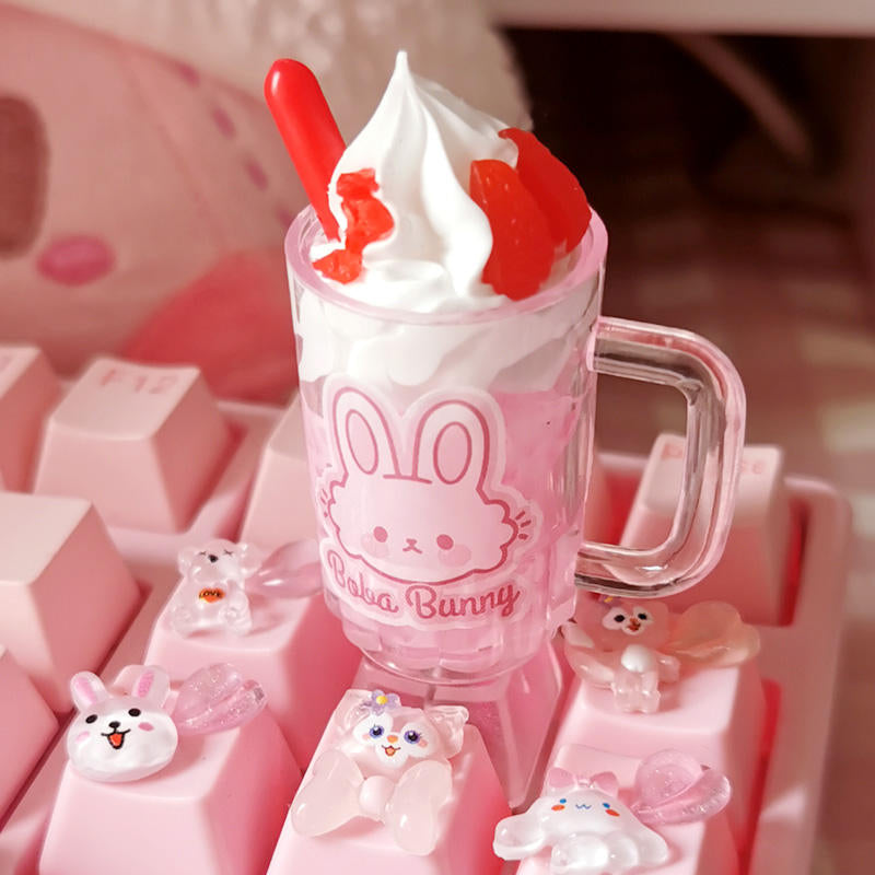 strawberryjam1986 icecream milkshake special drink bunny customized raisin keycap