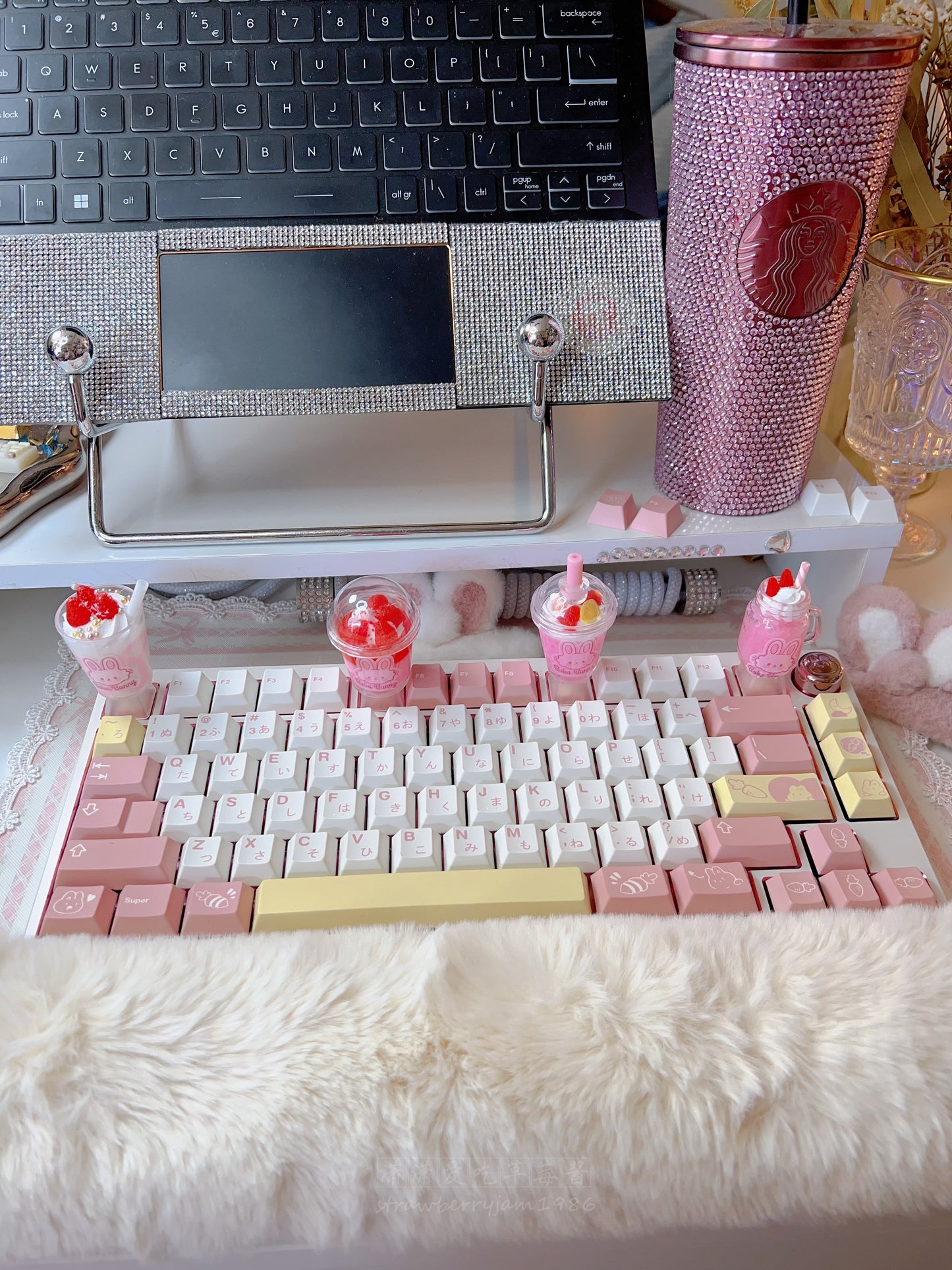 strawberryjam1986 icecream milkshake special drink bunny customized raisin keycap