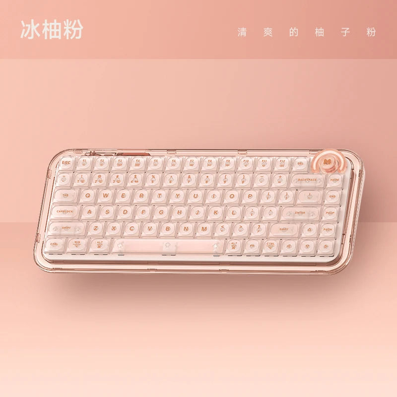 MIKIT Rainbow 80 Mechanical Keyboard Tri-mode Wireless Bluetooth Jelly Keycaps Office Game Female Notebook Win Mac iOS Girl Gift