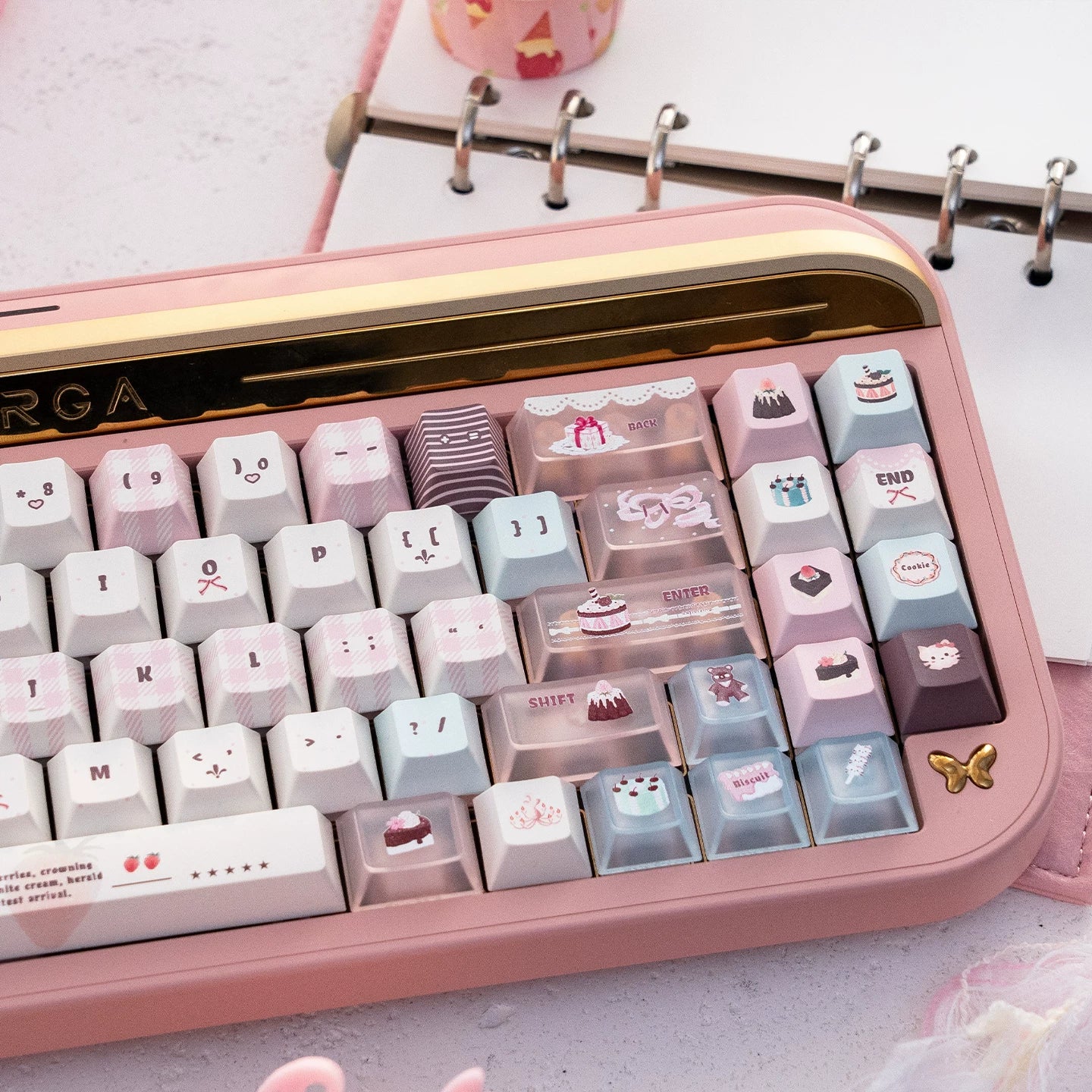 #0257 Velvet Strawberry Mint Chocolate Keycap Cherry/moa Profile(Not including keyboard)