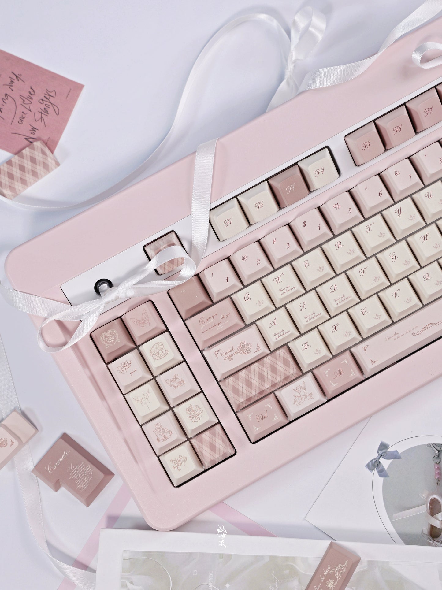 101 Bluebird-Nora.1953 Pink French Gentle Keycap Cherry Profile (preorder)