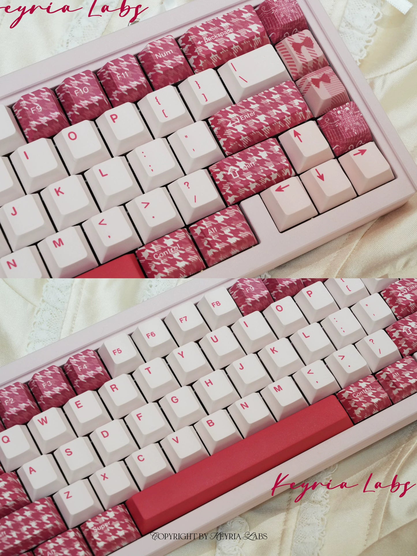 066 Lace Grid Cherry Profile Keycap Designed By Keyria Labs