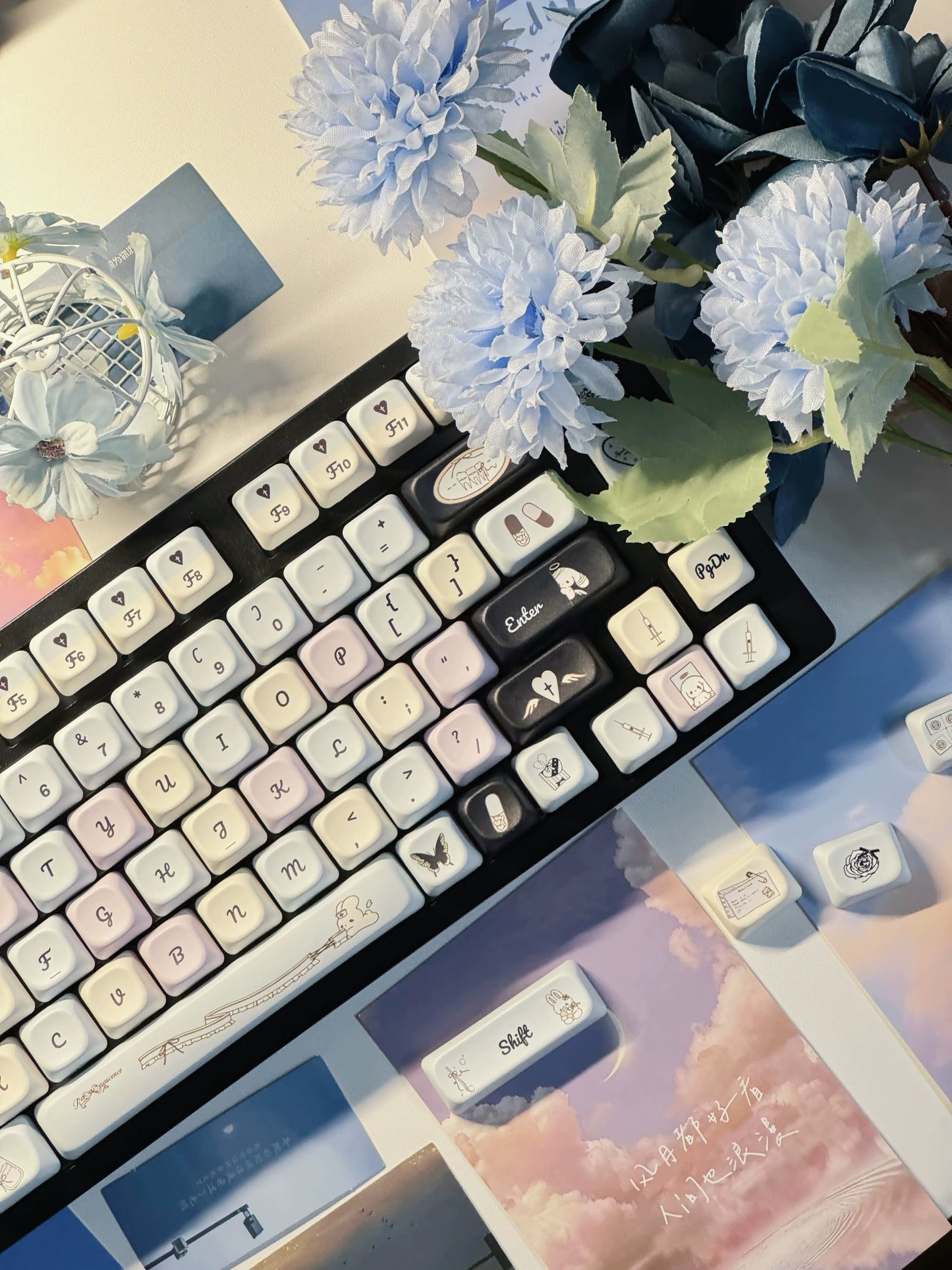 079 Pastel Blue Eoa Profile Keycaps 141 Keys