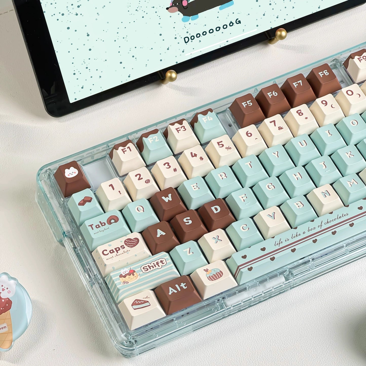 012 Mint Chocolate Keycaps Cherry Profile