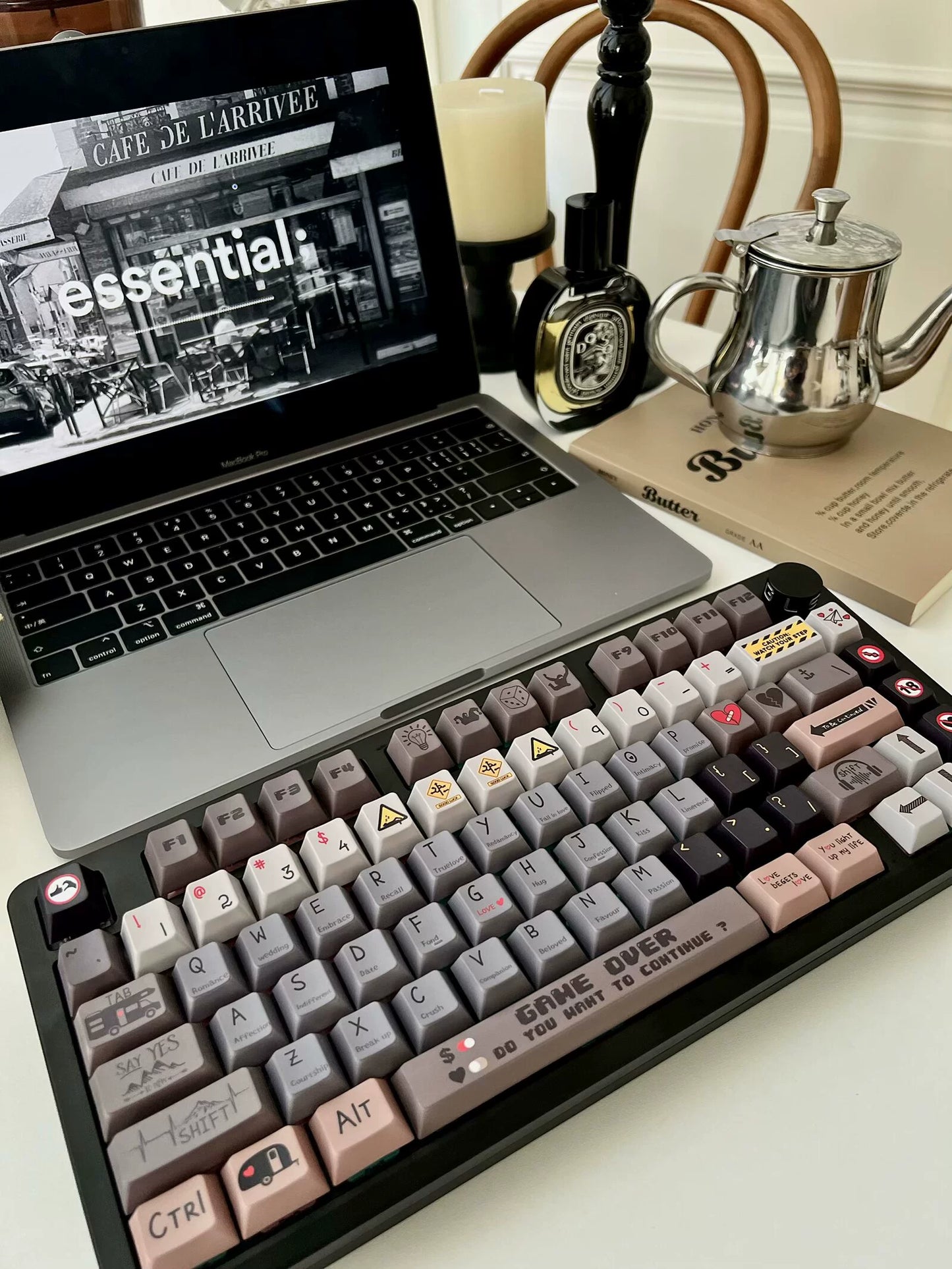 097 What Is Love Keycaps Cherry Profile Keycaps Customized Brown Black Grey Beige Cool Keycaps