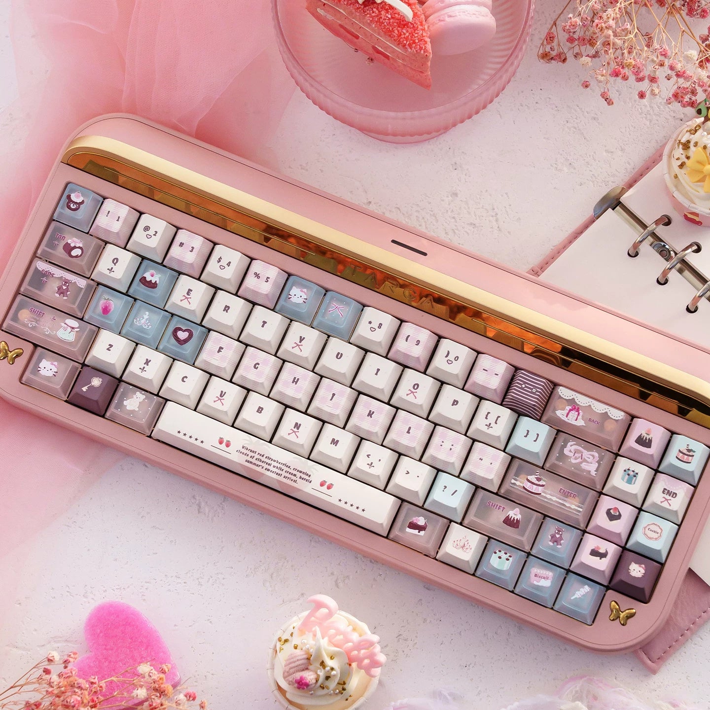 #0257 Velvet Strawberry Mint Chocolate Keycap Cherry/moa Profile(Not including keyboard)