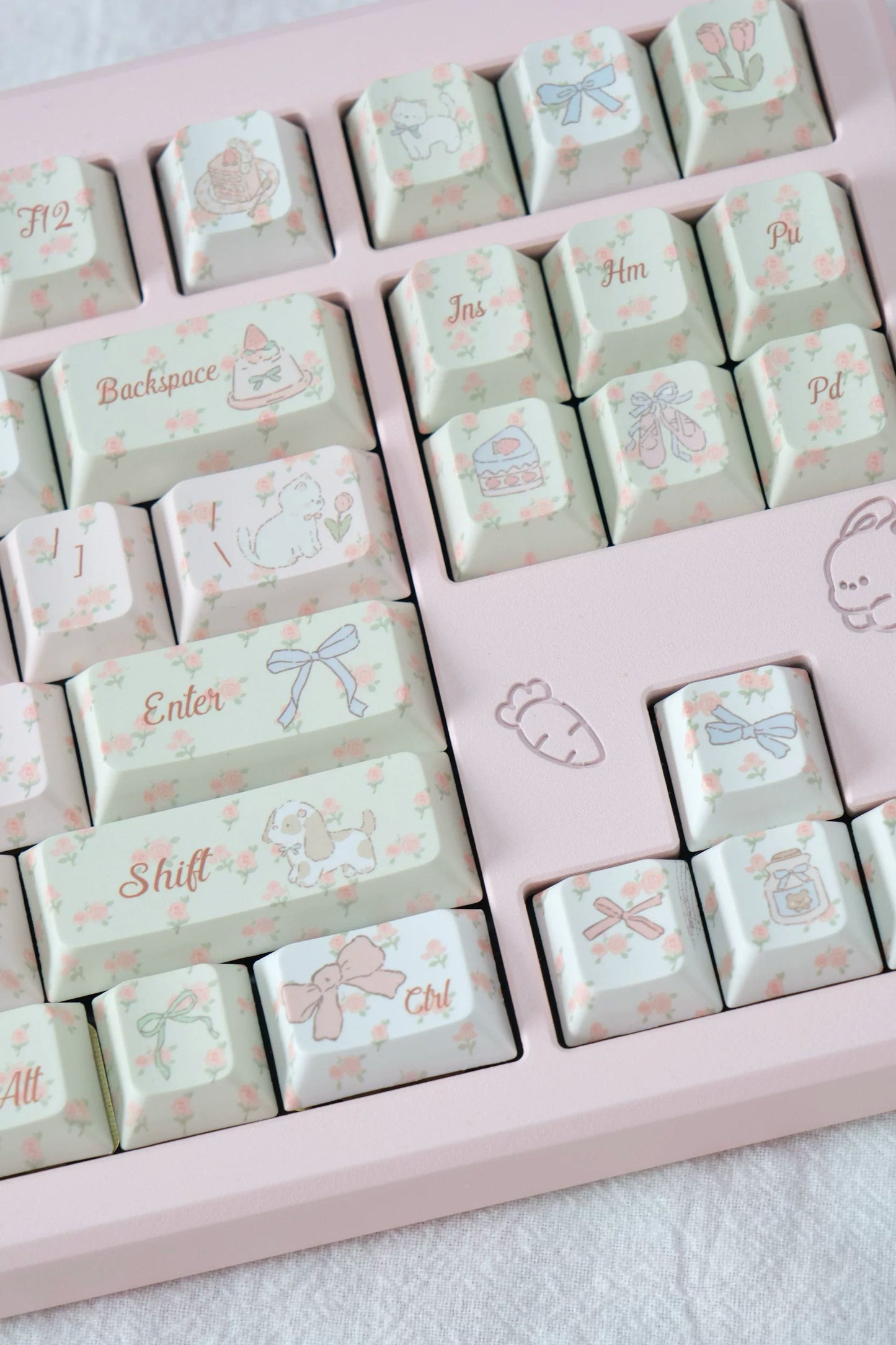 001 Flower French Style Spring Floral Gift Moa Profile 140 Keys Cute Keycap Set LlilyX Lab flower keycaps