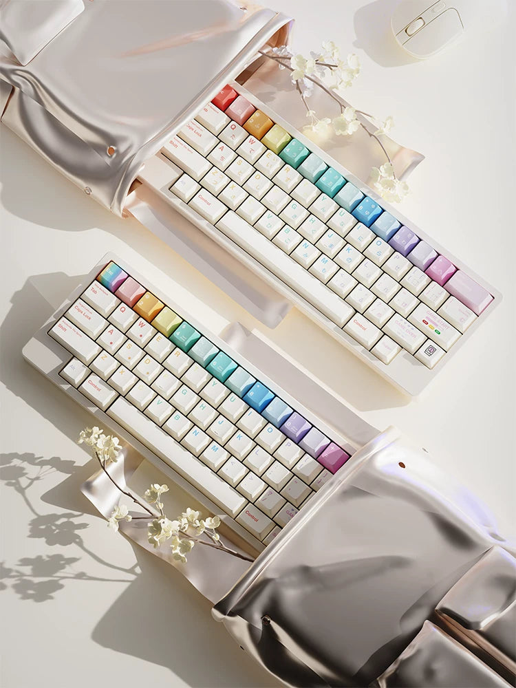 #0252 Loerent Fingertip Dancer - Macaron Color Scheme PBT Keycaps Cherry Profile (not Including Keyboard)