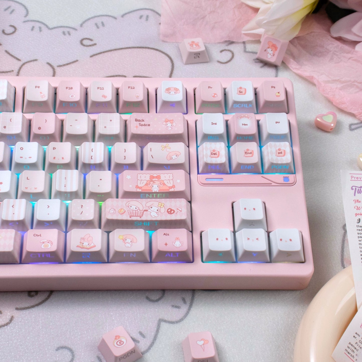 #0237 Melody Theme Pink Keycaps Designed By URE