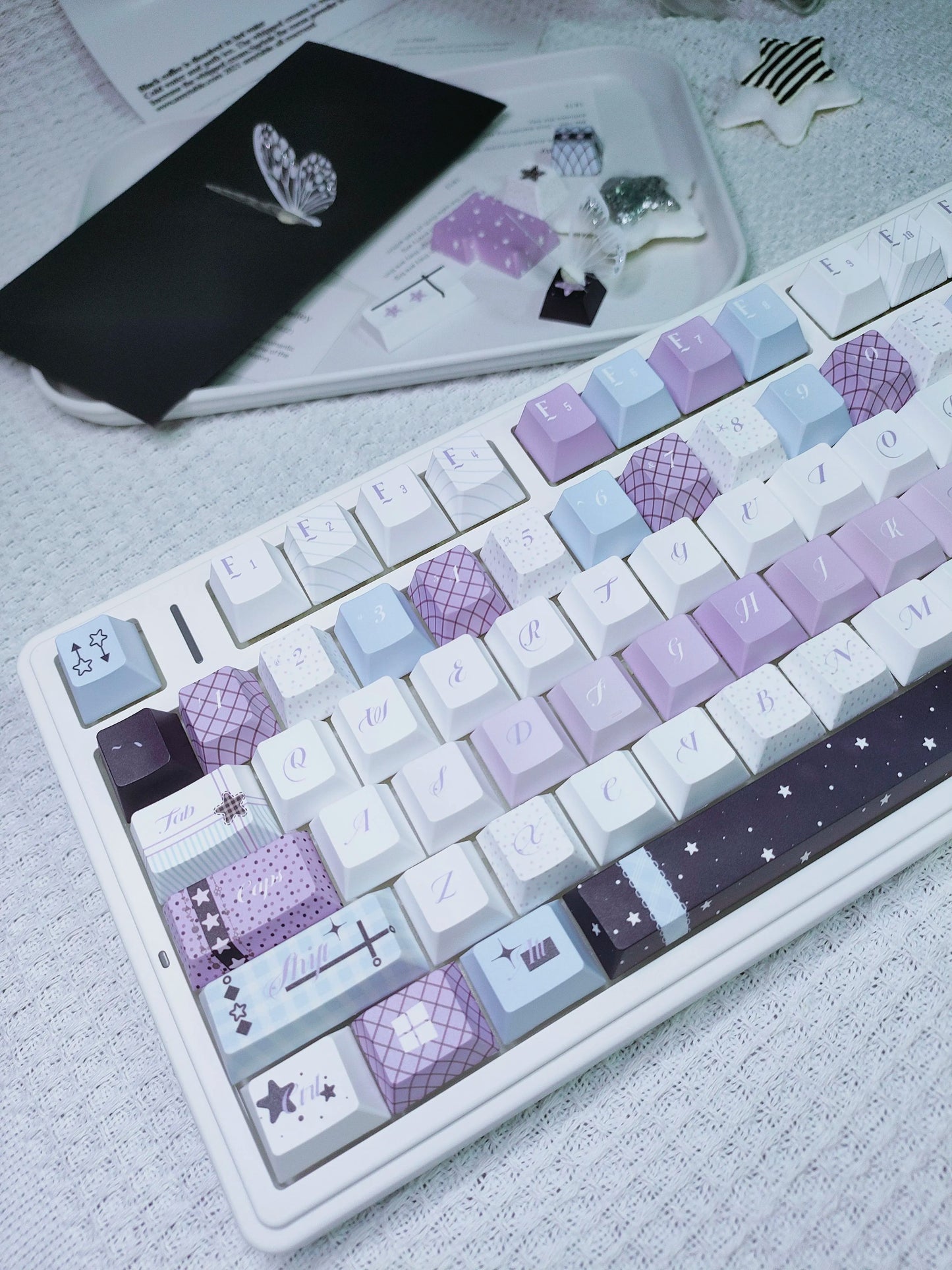 099 Blue Purple Black Star Dream Keycap Cherry Profile