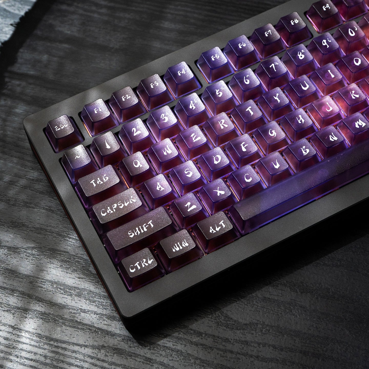 #0214 Neon/Universe/Star Gradually Change Foggy Matte Keycap（not including keyboard）