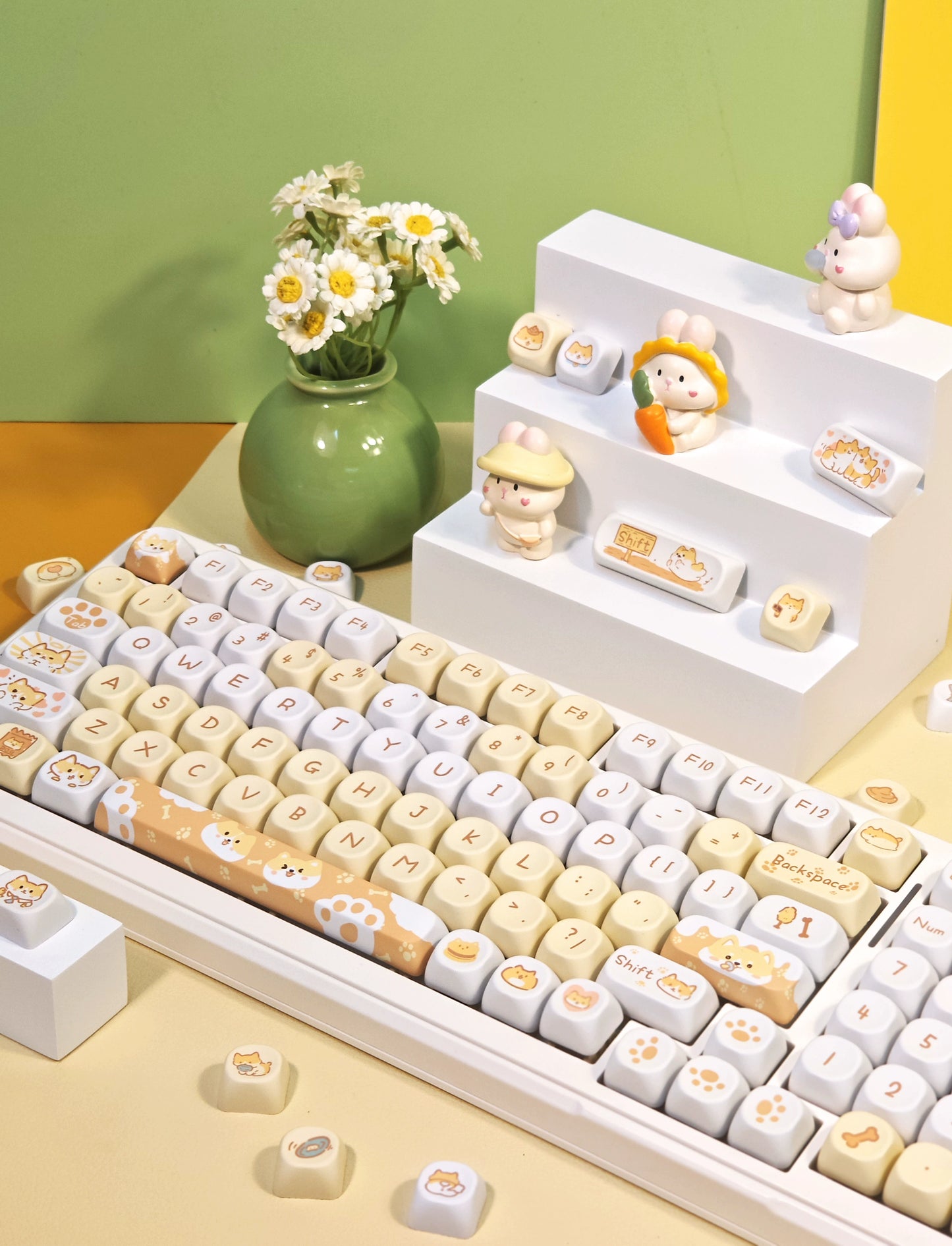 104 Meow Donalds Cute Pastel Keycaps