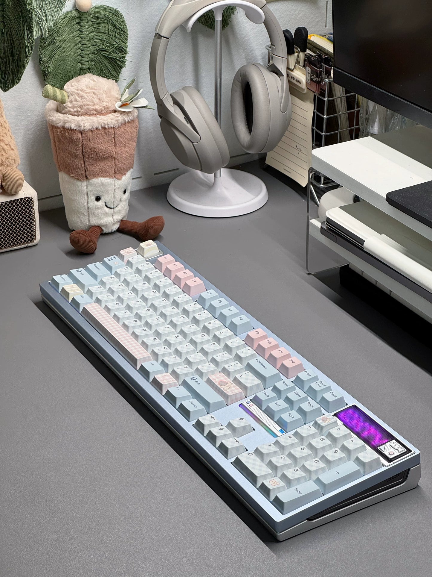 #0260 Pale Blue Pink Sweet Sheep Dream Cherry Profile Keycap Set Designed By Keyria Labs (not Including Keyboard)
