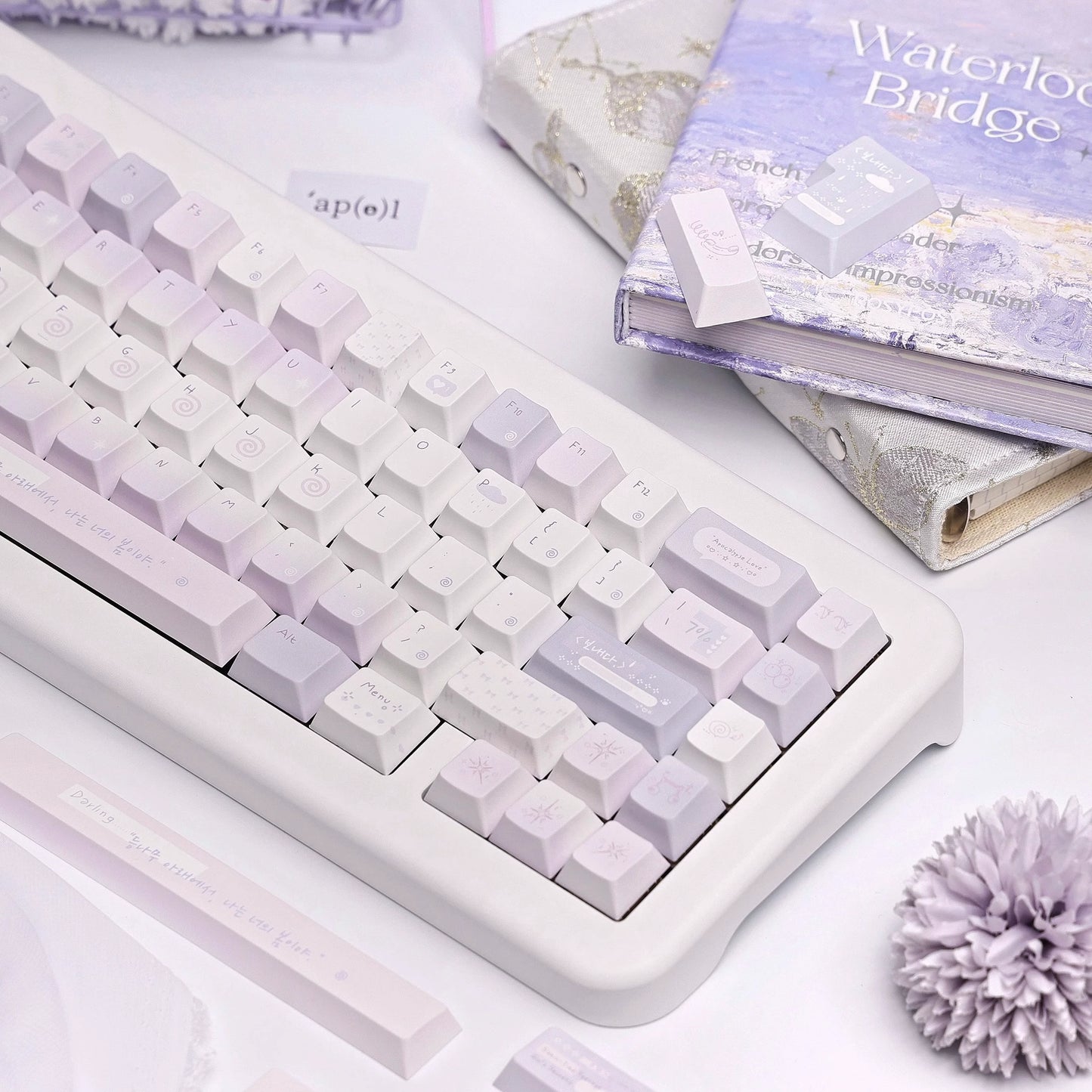 #0223 Pale Purple Addiction Cute Keycap Designed By Bluebird （not including keyboard）
