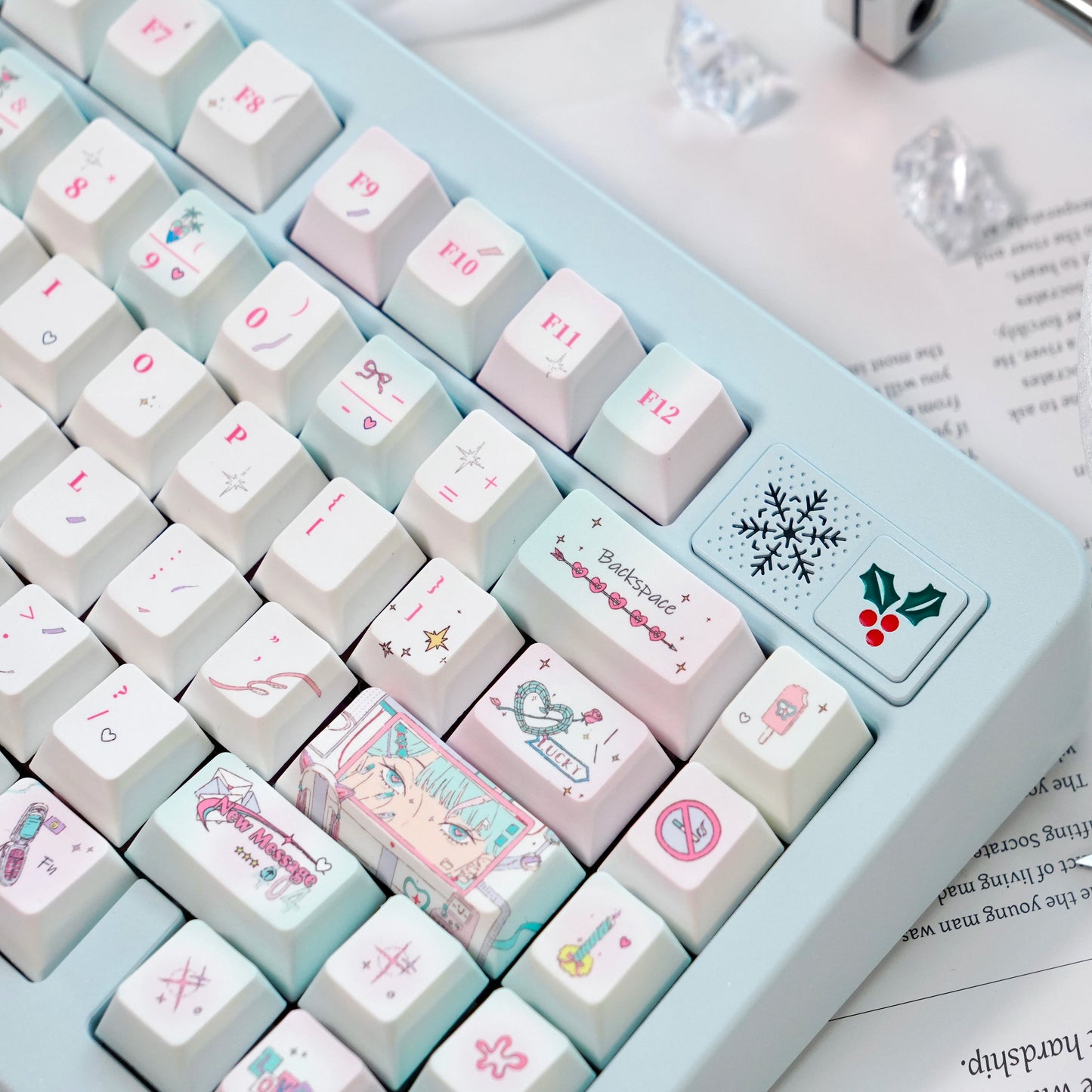 #0225 Green Jubilee Mint Keycap Cherry Profile Designed By LilyX Labs（not including keyboard)