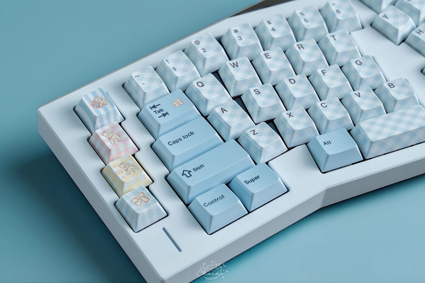 #0260 Pale Blue Pink Sweet Sheep Dream Cherry Profile Keycap Set Designed By Keyria Labs (not Including Keyboard)